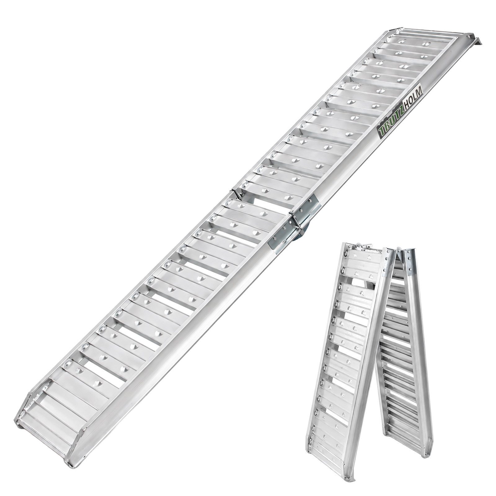 TRUTZHOLM Auffahrrampe klappbar Länge 181 cm Traglast 200 kg Motorradrampe Verladerampe Alu (Stück, 1-St), geriffelte Oberfläche, gewöblte Struktur, robuste Konstruktion