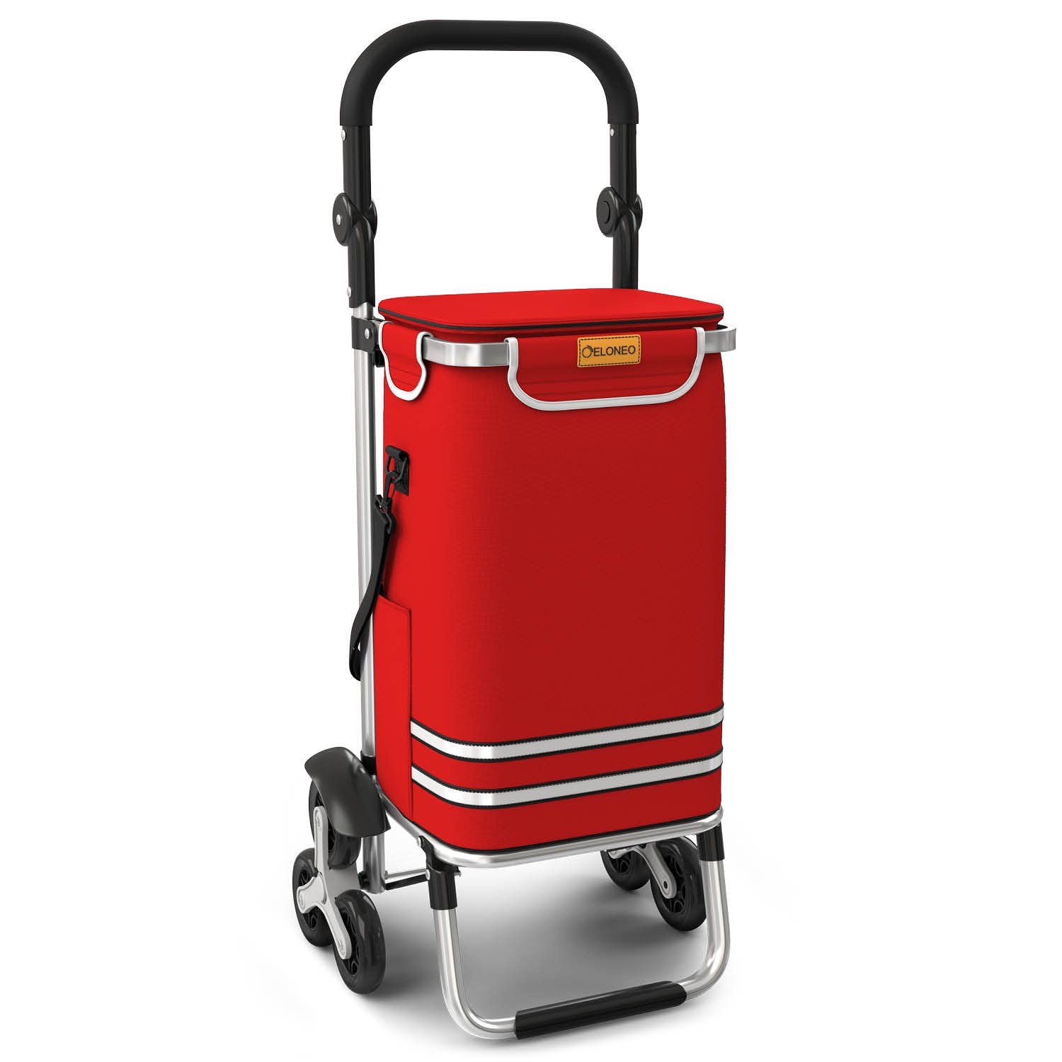 ELONEO Einkaufstrolley ELONEO Einkaufstrolley Treppensteiger, 56L Volumen, 3×3 Radsystem, Mit HängFix zum Anhängen an den Einkaufswagen