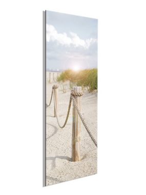 artissimo Glasbild Glasbild 30x80cm Bild aus Glas Landschaft Meer Strand Düne, Foto: Strand-Landschaft Hochformat II