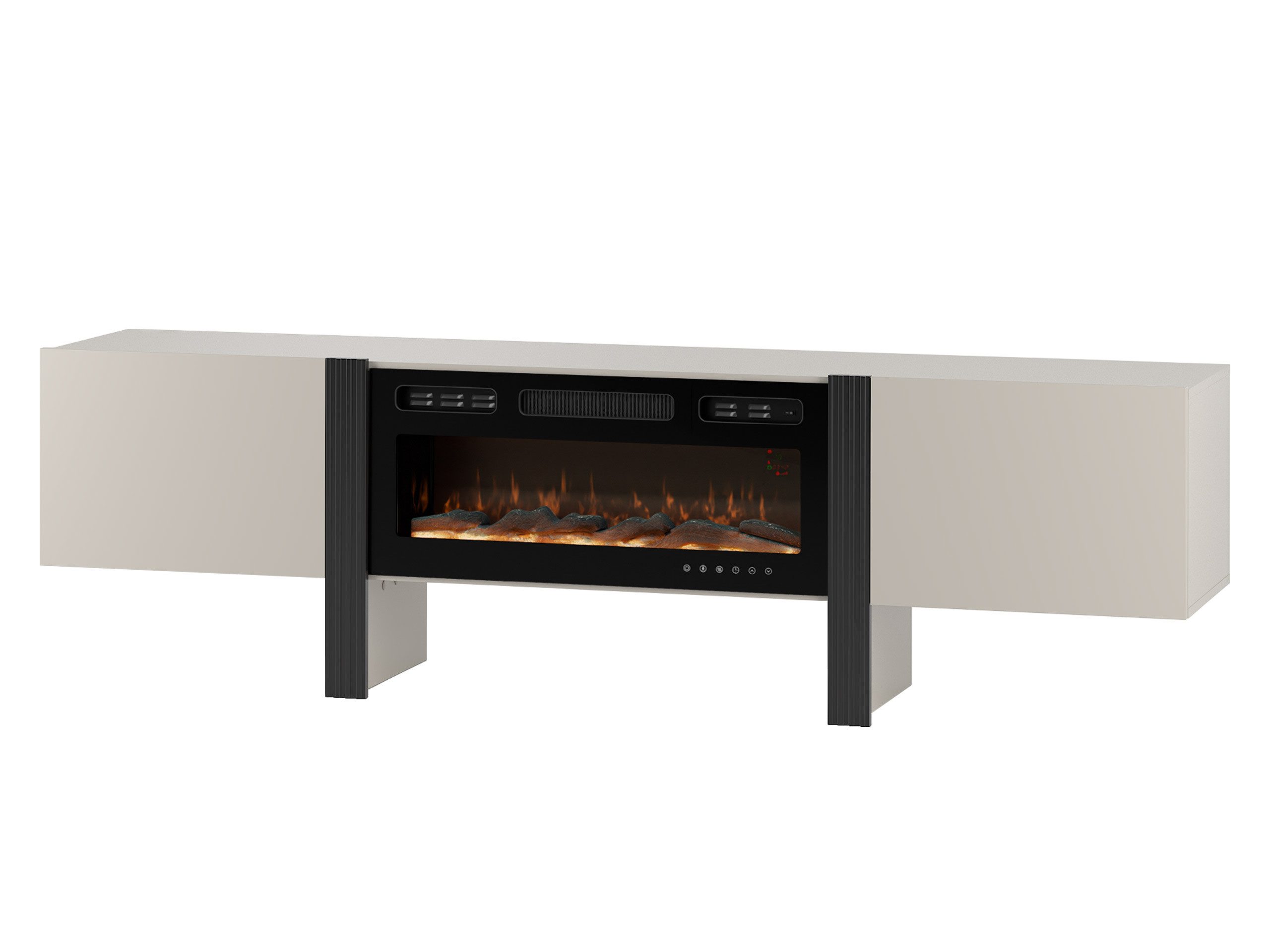 MIRJAN24 TV-Schrank 200 2D Tore 05 mit Kamin (mit zwei Drehtüren) Realistische LED-Flamme. 200x41x58 cm – Bild 3 von 5