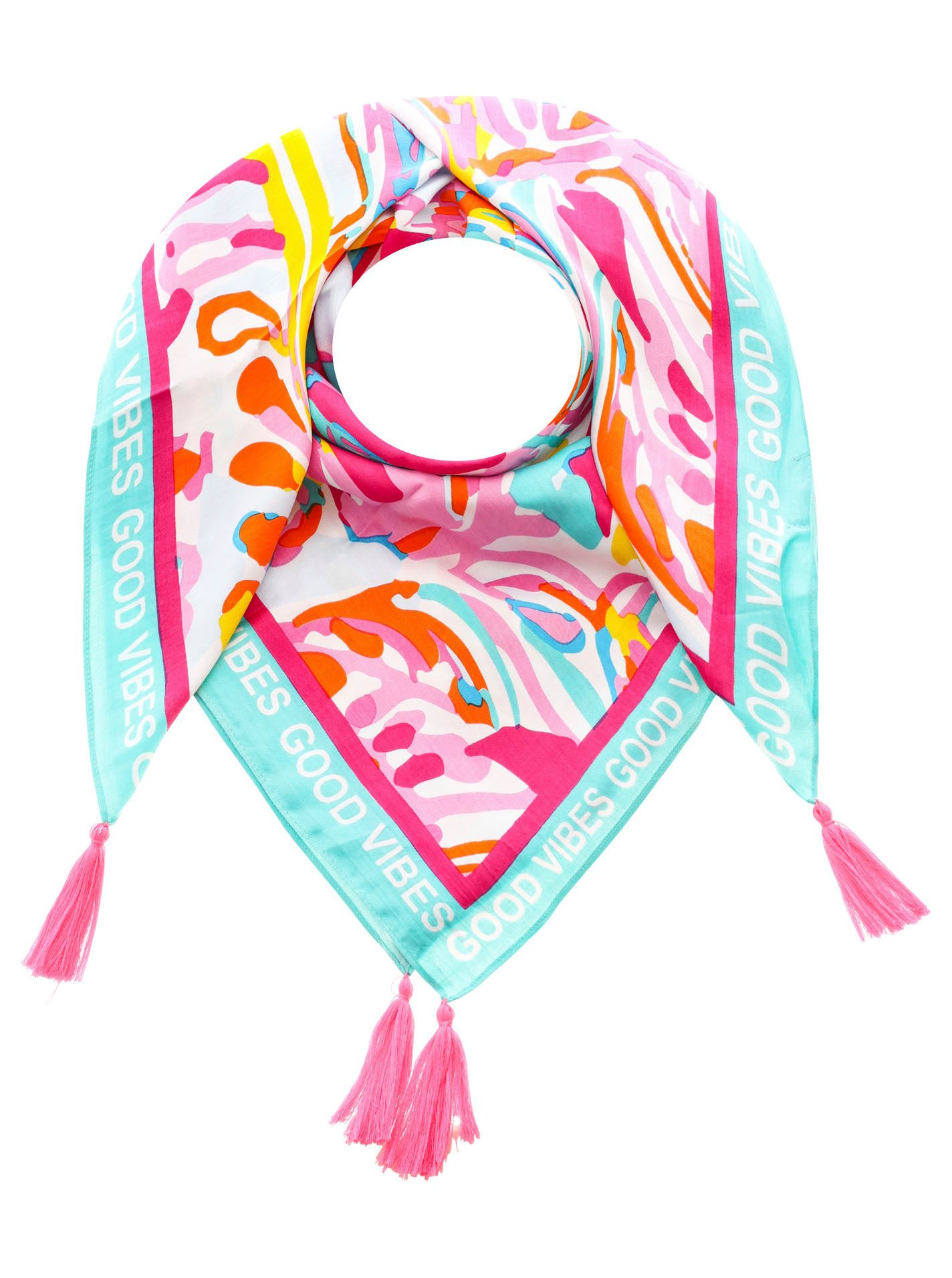 Zwillingsherz Modetuch "Blumentraum", mit Blüten und Tasseln günstig online kaufen