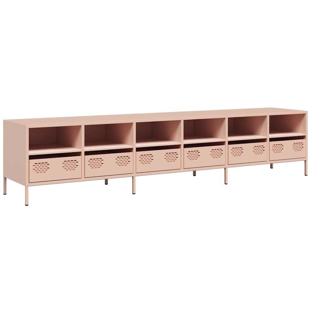 vidaXL TV-Schrank TV-Schrank Rosa 202x39x43,5 cm Kaltgewalzter Stahl (1-St)