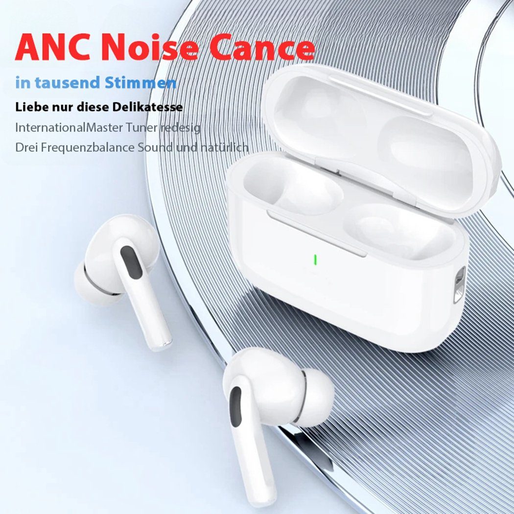 TUABUR Xiaomi ANC TWS Bluetooth Bluetooth-Kopfhörer Kopfhörer, Weiß 5.3 HiFI-Stereo-Kopfhörer