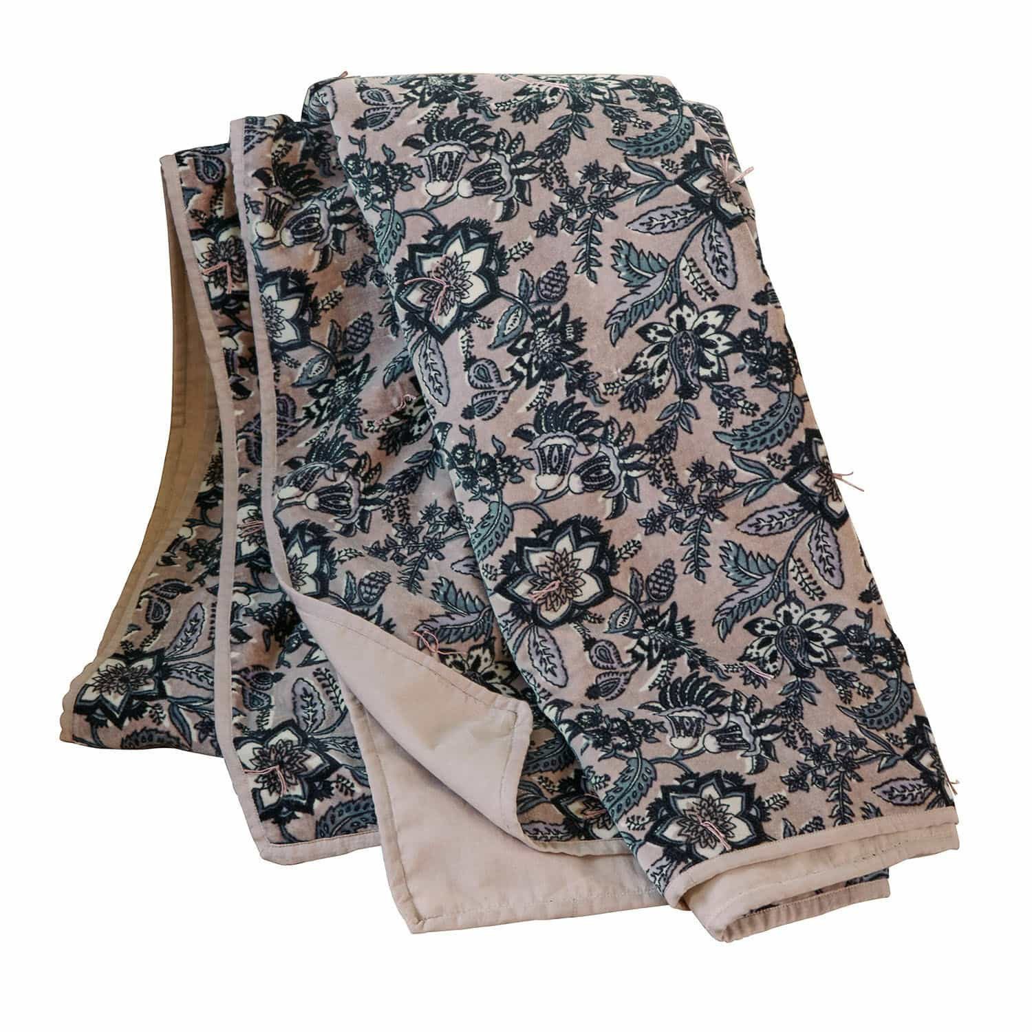 Mirabeau Tagesdecke Plaid Elarion altrosa/blau