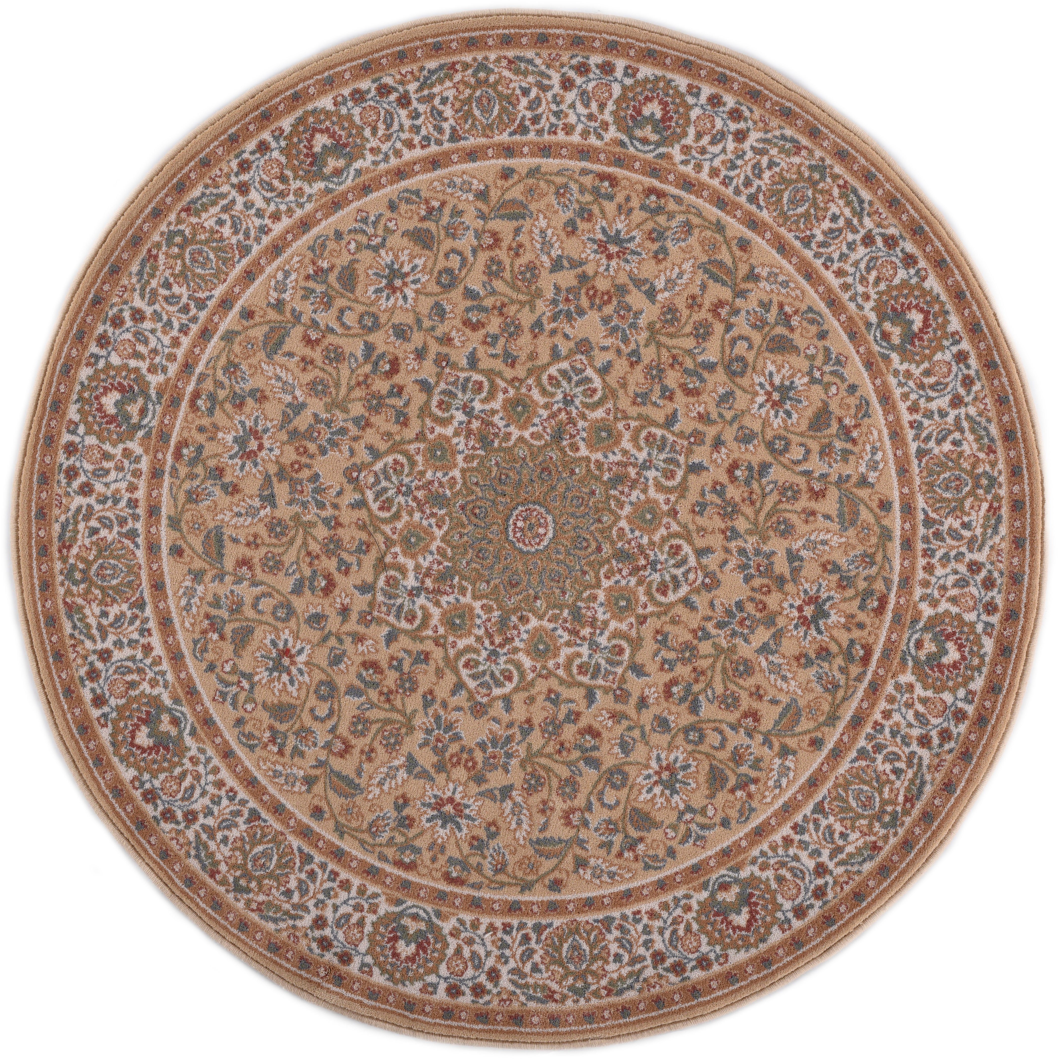 THEKO Wollteppich Dolna - 859, rund, Höhe: 10 mm, Kurzflor, reine Wolle, Orient-Optik