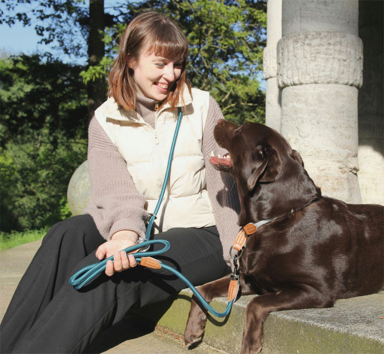 Leisegrün Hundeleine Hundeleine für kleine Hunde, 3-fach verstellbar mit 2 Karabiner, 3 m, Nylon