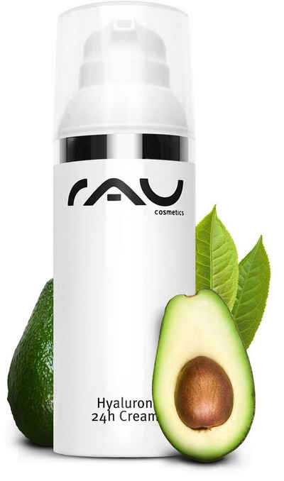 RAU Cosmetics Gesichtspflege Hyaluron 24h Cream Hyaluroncreme mit Sheabutter & Avocadoöl, Anti-Aging