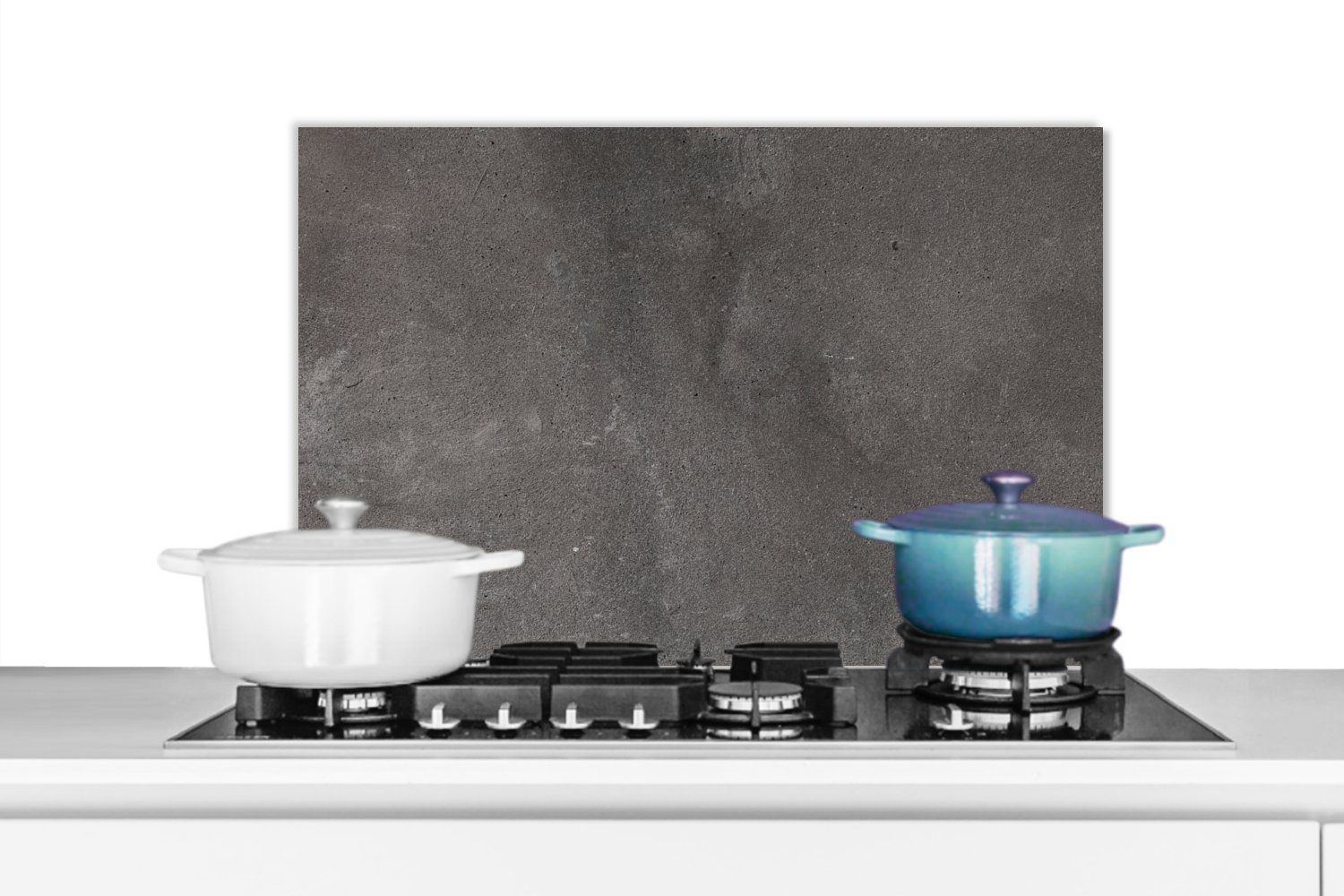 MuchoWow Küchenrückwand Beton - Schwarz - Wand - Schotter, (1-tlg), 60x40 cm, Herdblende aus Wandschutz, Temperaturbeständig küchen | Küchenrückwände