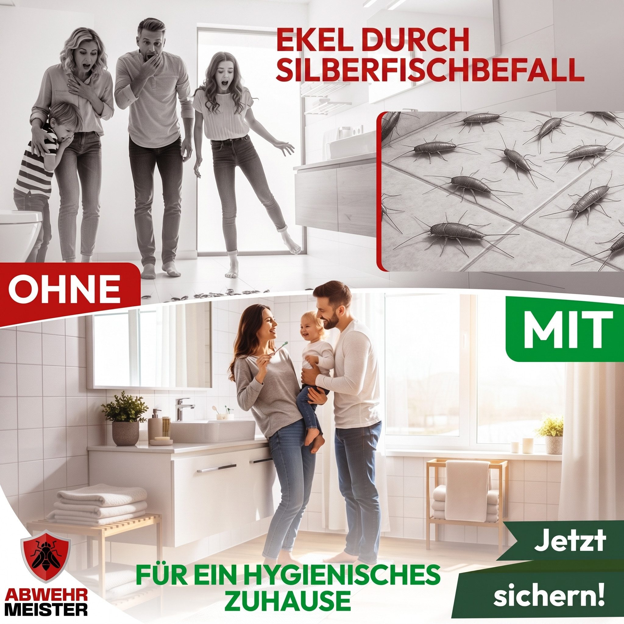 ABWEHR MEISTER Insektenspray ORGINAL ByeBye Silberfisch- Spray [500 ml], 2-St., Präzise Anwendung, dank integrierter Sprühlanze – Bild 4 von 5