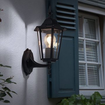 smartwares Außen-Wandleuchte, Leuchtmittel nicht inklusive, Außenlampe Wand Wandleuchte Außen E27 Balkonlampe Außen Laterne
