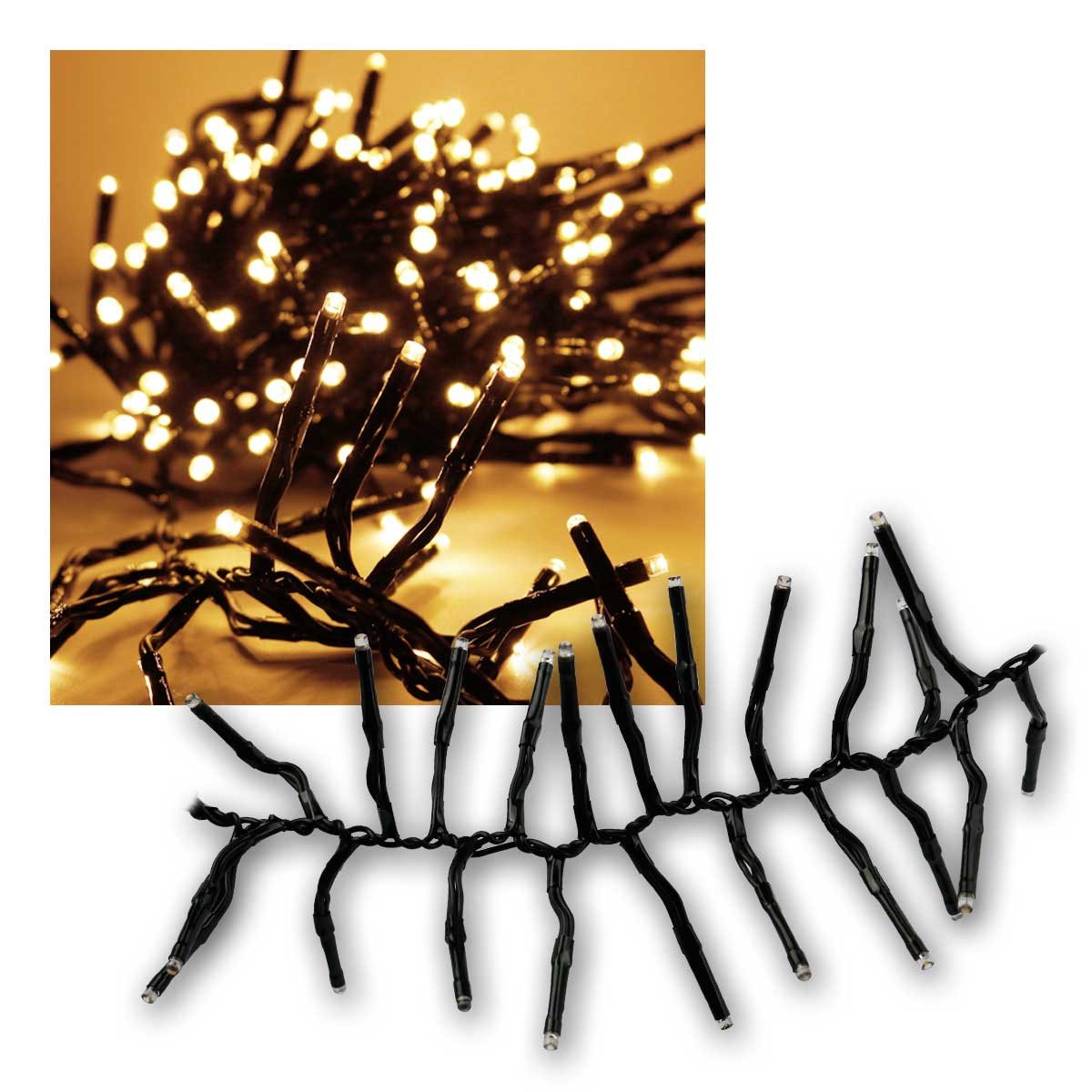 EGB LED-Lichterkette Außen-Büschellichterkette, 200 Mini-LED ww, 230V