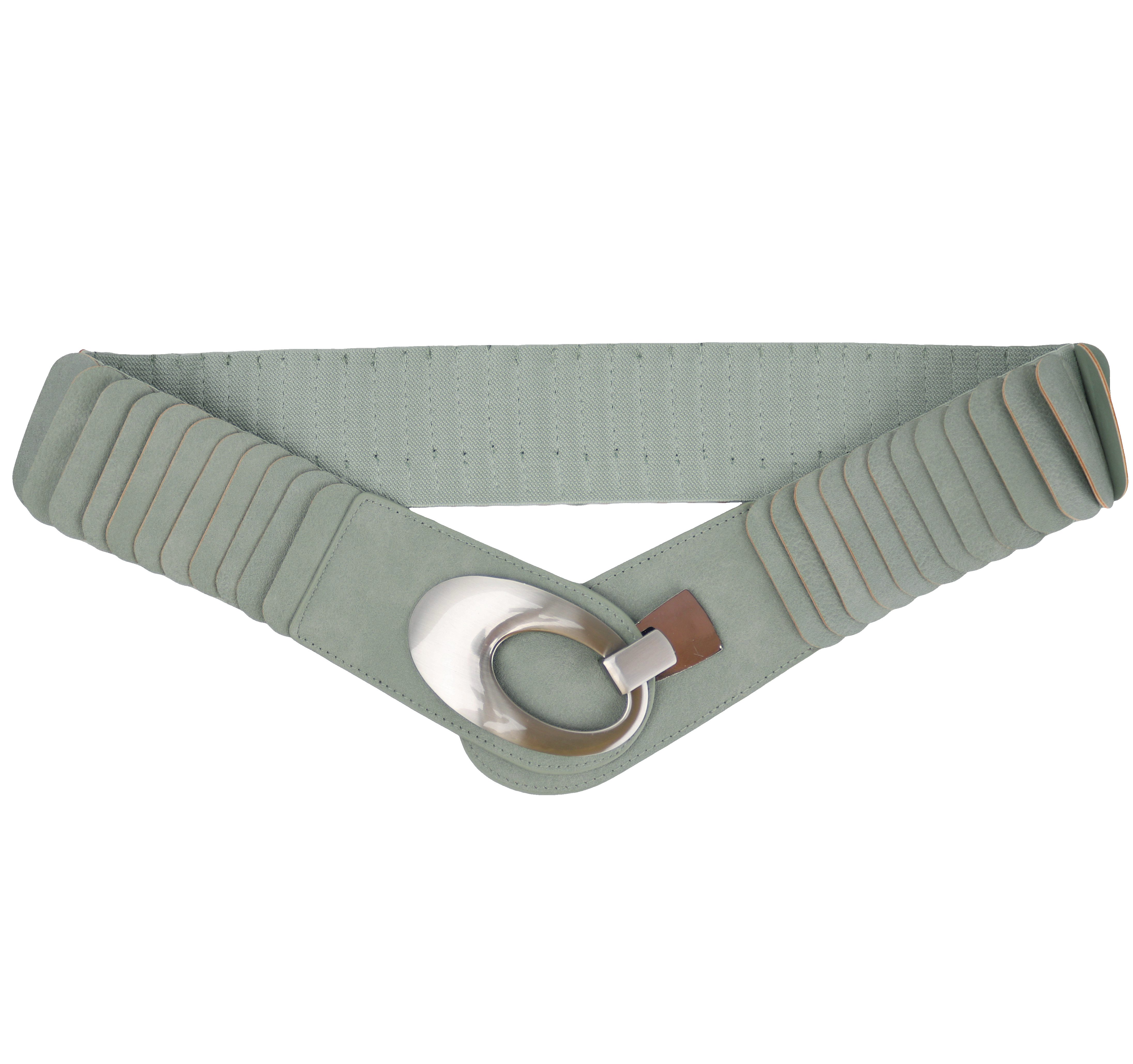 MIRROSI Taillengürtel Leo Unifarbe breit 6cm für Taillenumfang 85 bis 110cm, ONESIZE (Angenehmes Tragesgefühl, Leopard Muster, Unifarben) Breiter Stretch Gürtel