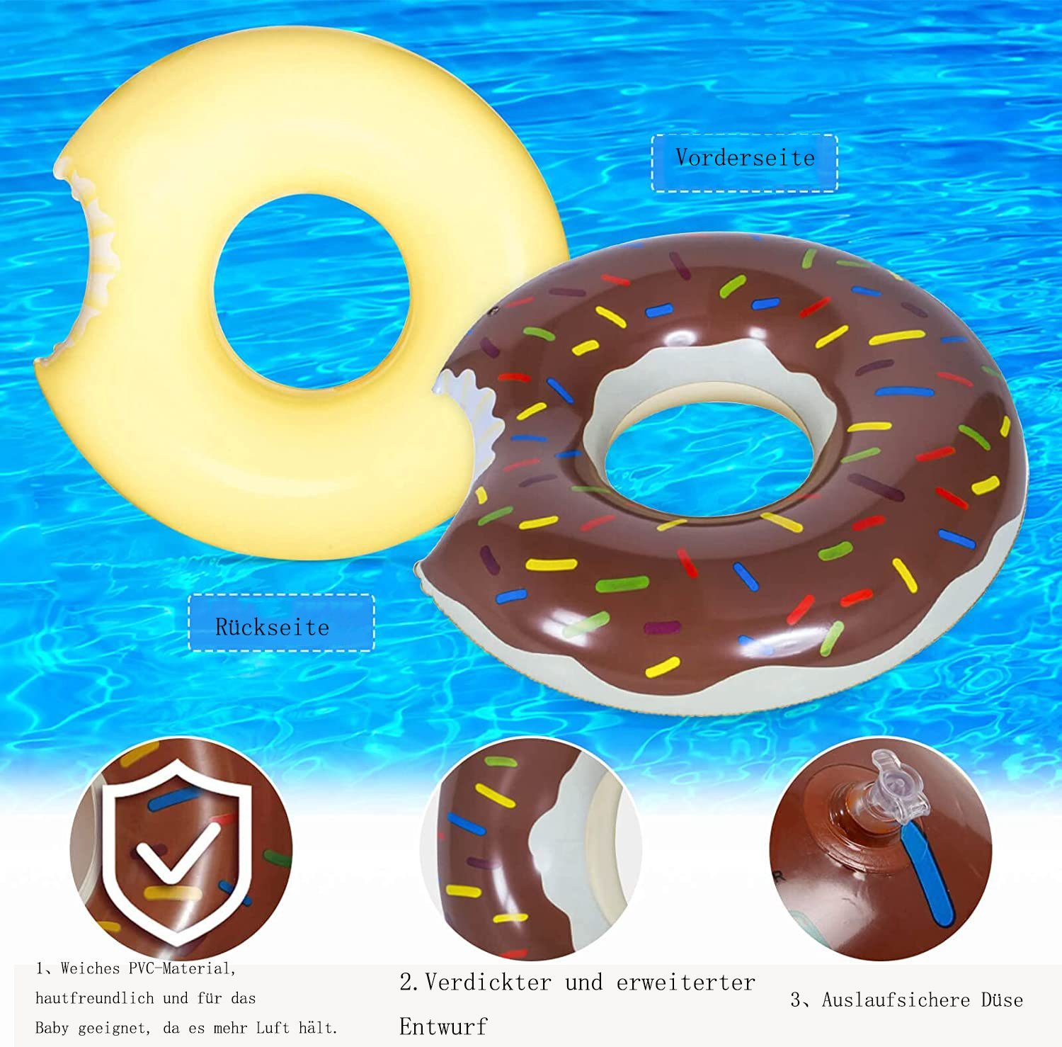 Schwimmring 90 Schwimmring Donut cm GelldG Durchmesser Kinder Schwimmring,