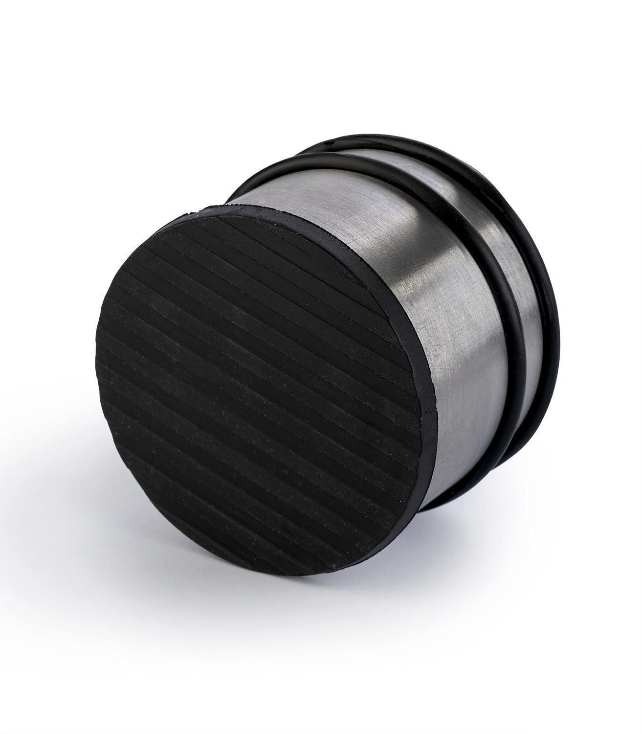 HIT Trading Türstopper STRONG, Ø 9 cm, Schwarz, Silbergrau, Stahl, (8 St), mit Gummiringen, Boden-Türstopper
