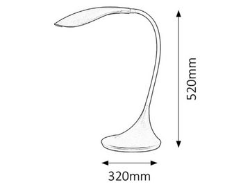 Rabalux LED Tischleuchte "Dominic" Kunststoff, schwarz, 5,3W, warmweiß, 520lm, IP20, L520mm, dimmbar mit Leuchtmittel Dimmart: 3-stufige Wandschalter-Dimmung, warmweiß