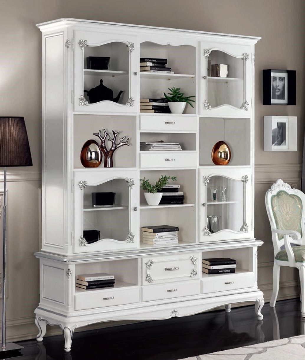 Xlmoebel Vitrine Klassischer Holzschrank mit Vitrine und Regal für Wohnzimmer (1-St., Buecherregal) Hergestellt in Europa