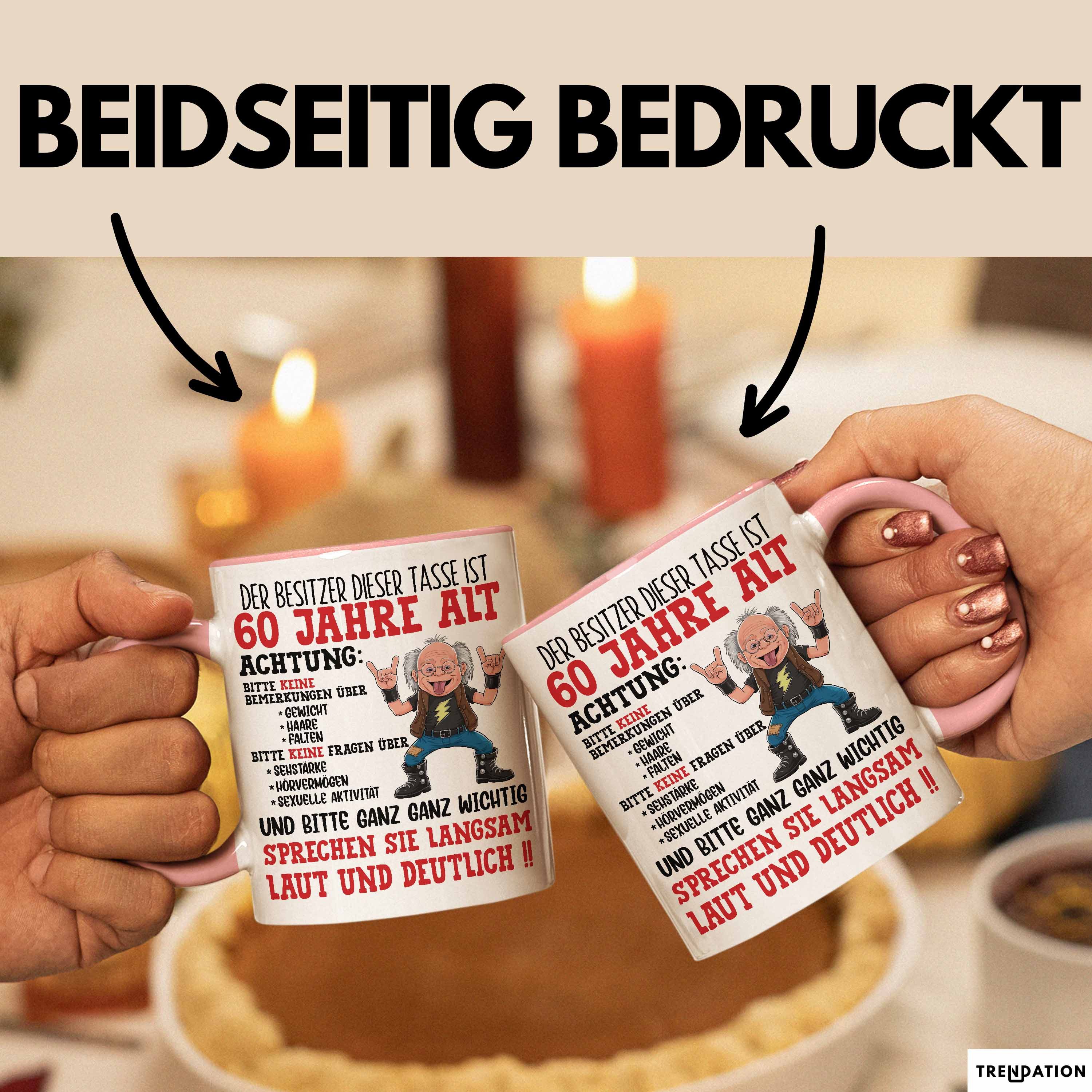Trendation Tasse 60. Geburtstag Tasse Geschenk Der Besitzer Dieser Tasse Ist 60 Jahre A