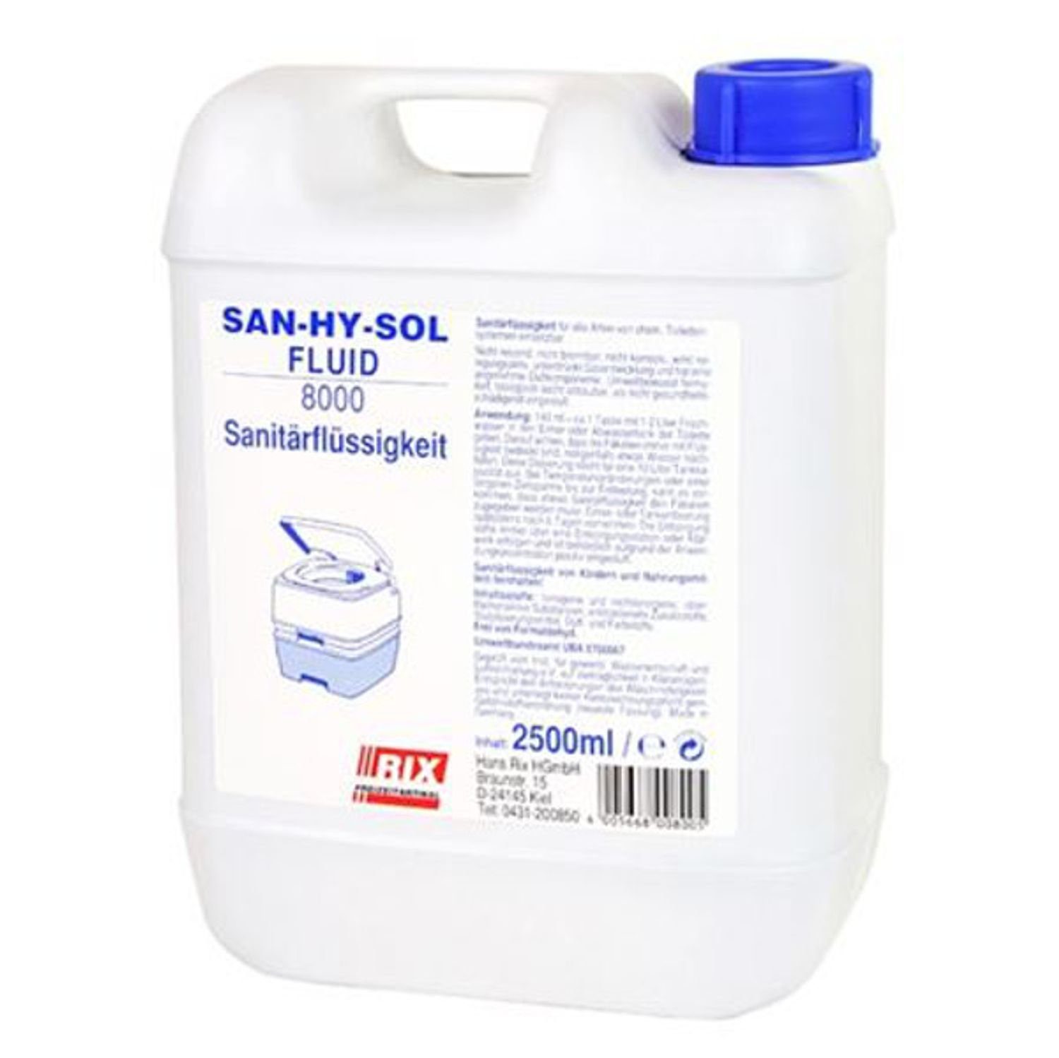 Solardusche Sanitärflüssigkeit 2,5L Konzentrat für Campingtoilette WC-Zusatz Abwas