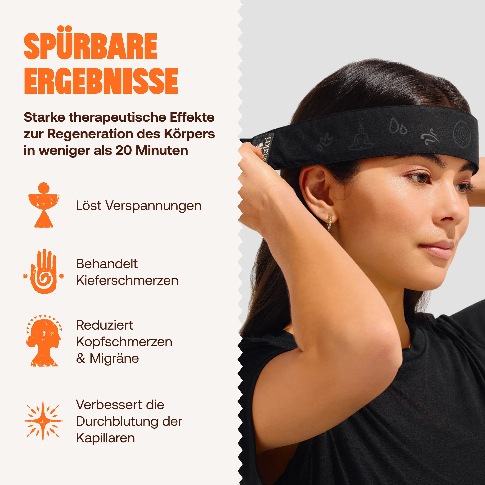 Shakti Mat Massagegerät Akupressur Stirnband - Hilft Kopfschmerzen & Migräne zu reduzieren