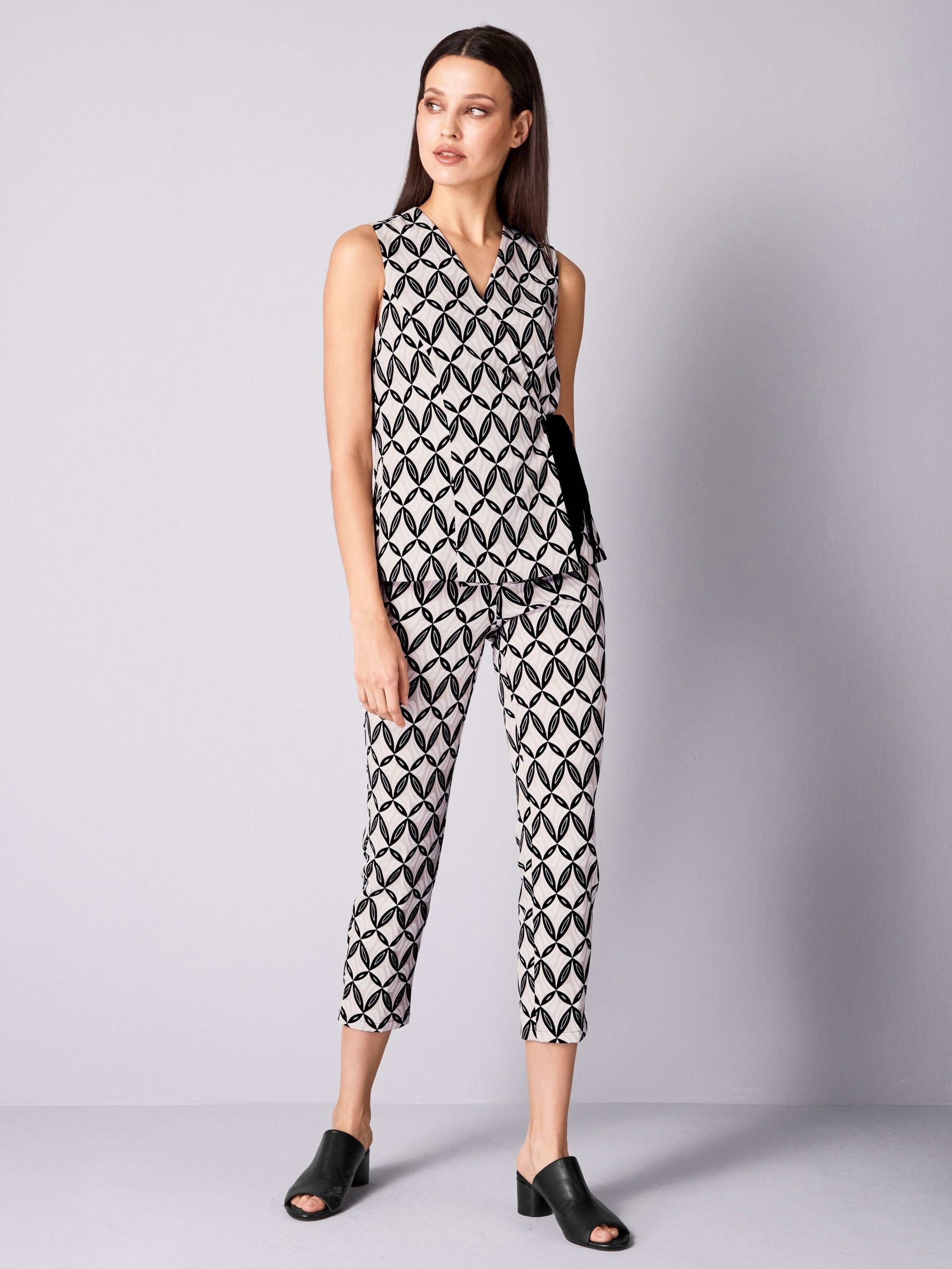 Alba Moda Kurzarmbluse Bluse in Wickeloptik