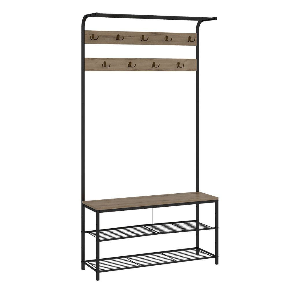 Vicco Garderobenschrank Fyrk, Eiche/Schwarz, 100 x günstig online kaufen