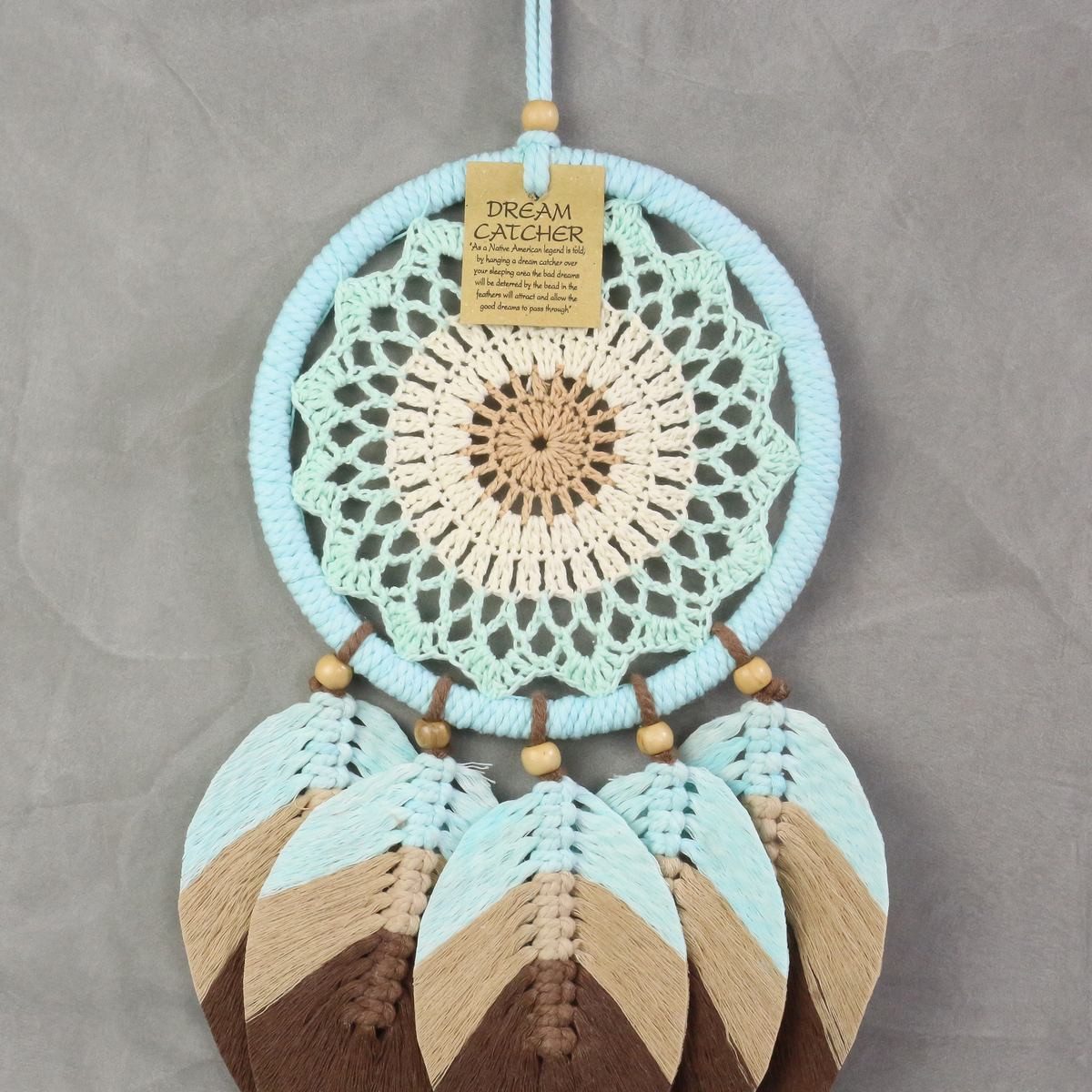 Oriental Galerie Wandbild Wandbehang Makramee Traumfänger Federn bunt 17 cm günstig online kaufen