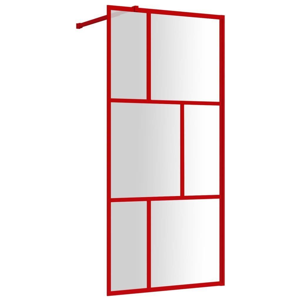 Duschwand Walk In Duschwand für Begehbare Dusche mit ESG Klarglas Rot 80x195 cm