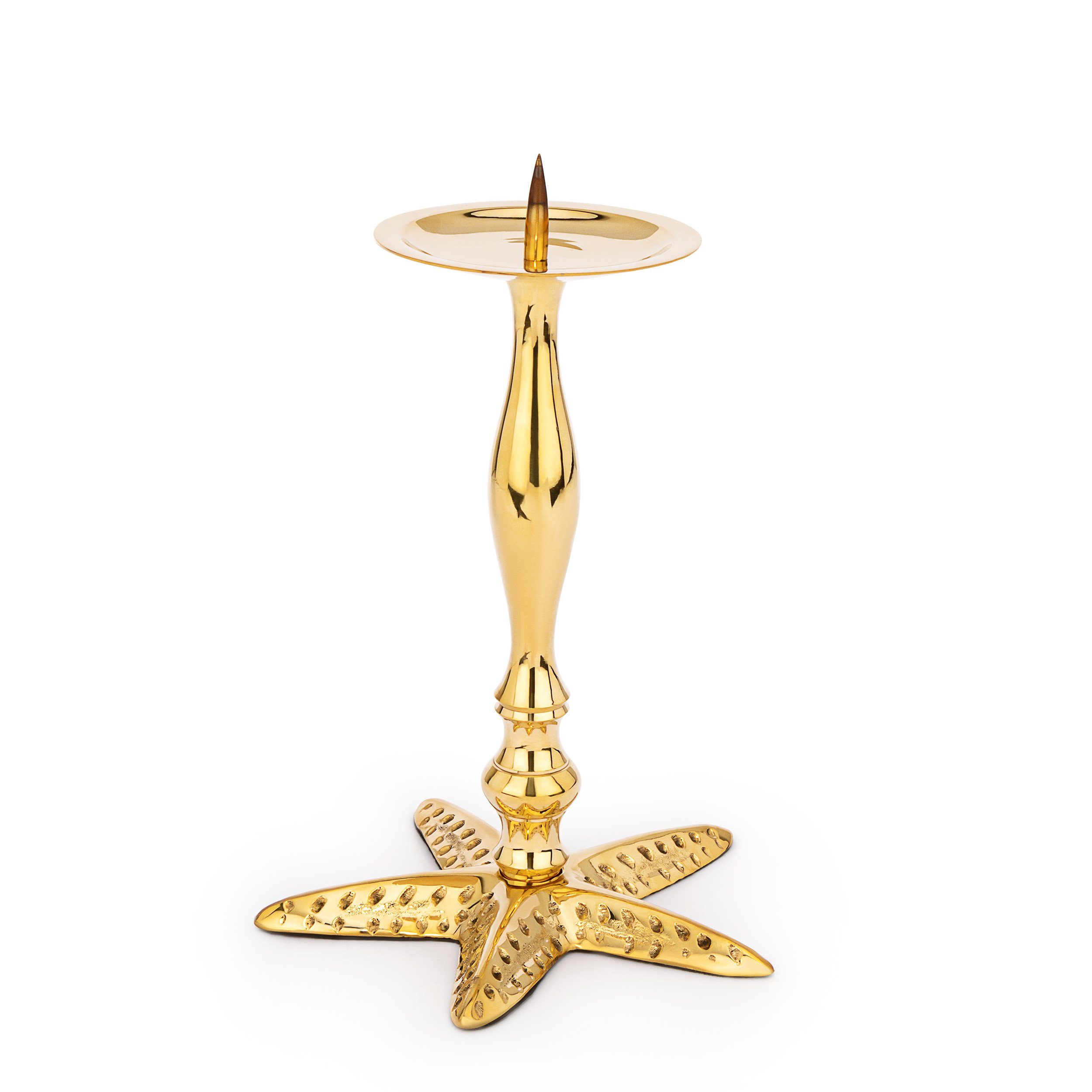 NKlaus Kerzenhalter aus Maritim Messing Moderne hoch gold (Kerzenhalter) Kerzenständer Seestern 23cm Kerz