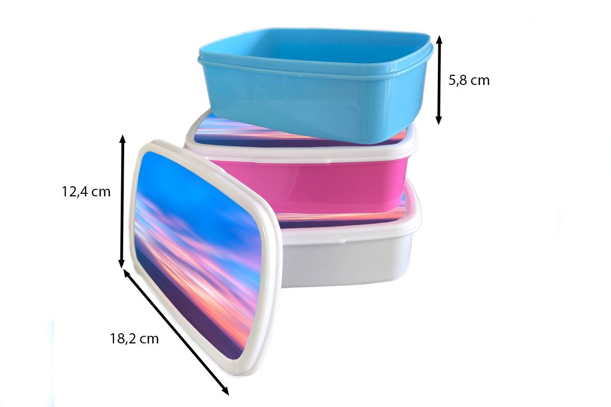 MuchoWow Lunchbox Himmel Kunststoff, (2-tlg), Erwachsene, Mädchen Pastell, Brotbox Jungs - und für weiß - und Brotdose, Farben für Kinder