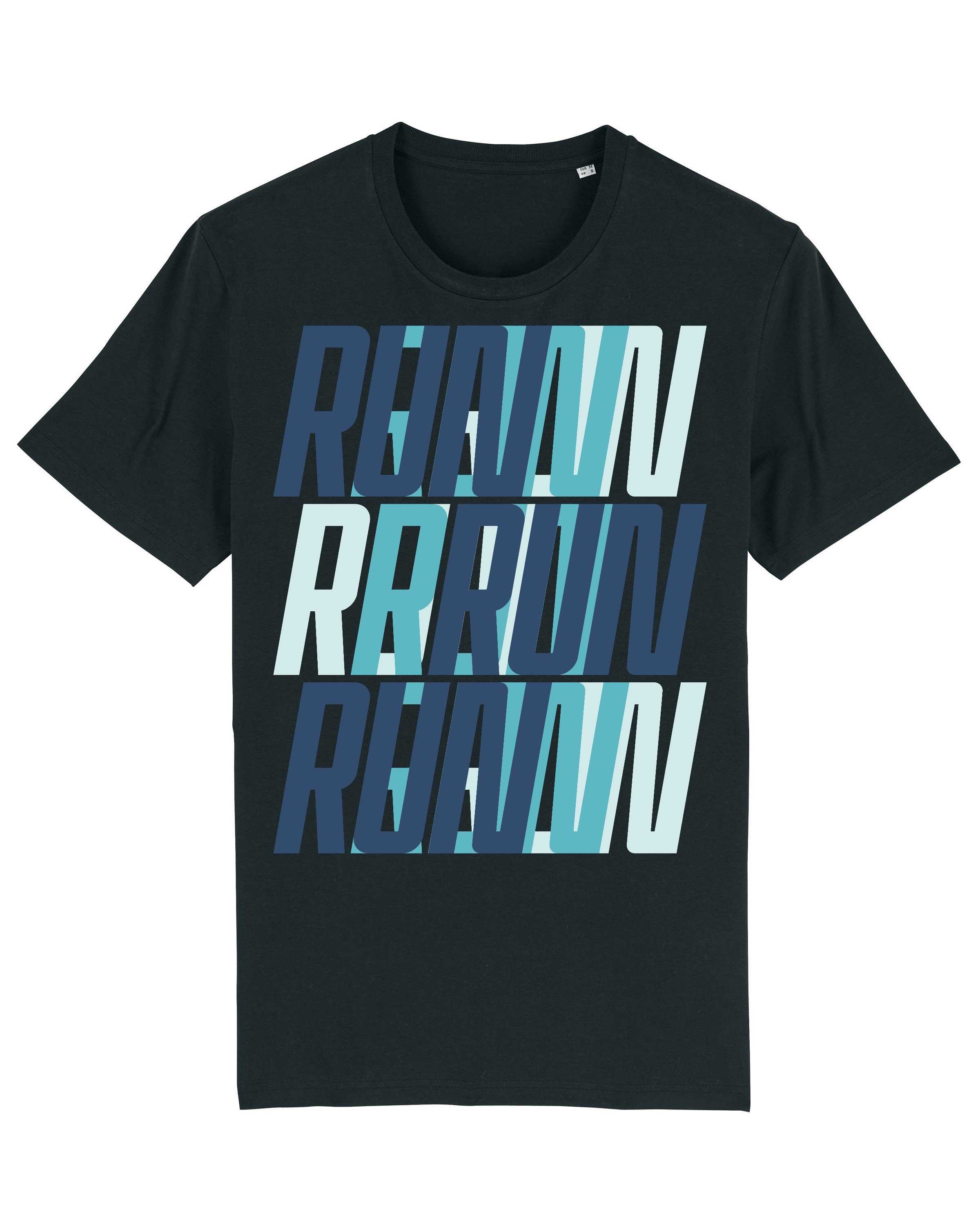 wat? Apparel Print-Shirt Run, Run, Run blue (1-tlg) schwarz