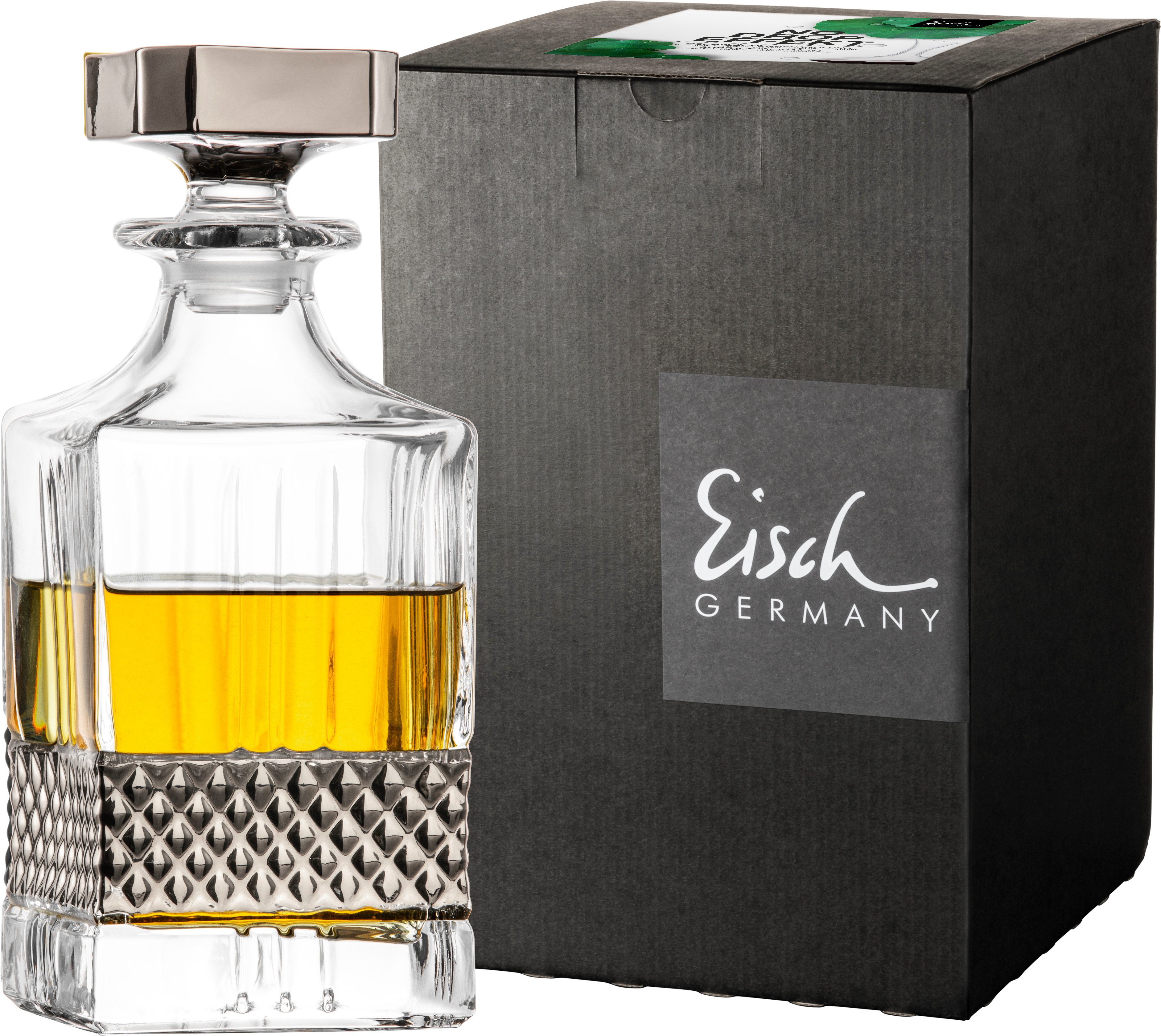 Eisch Germany Karaffe GLEN, (1-tlg), Bargläser mit Veredlung in Gold, Schwarz oder Platin