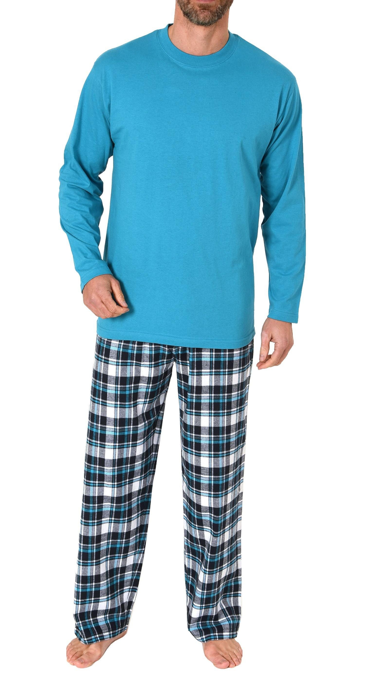 Pyjama Herren Schlafanzug lang mit Flanell-Hose - 223 10 872