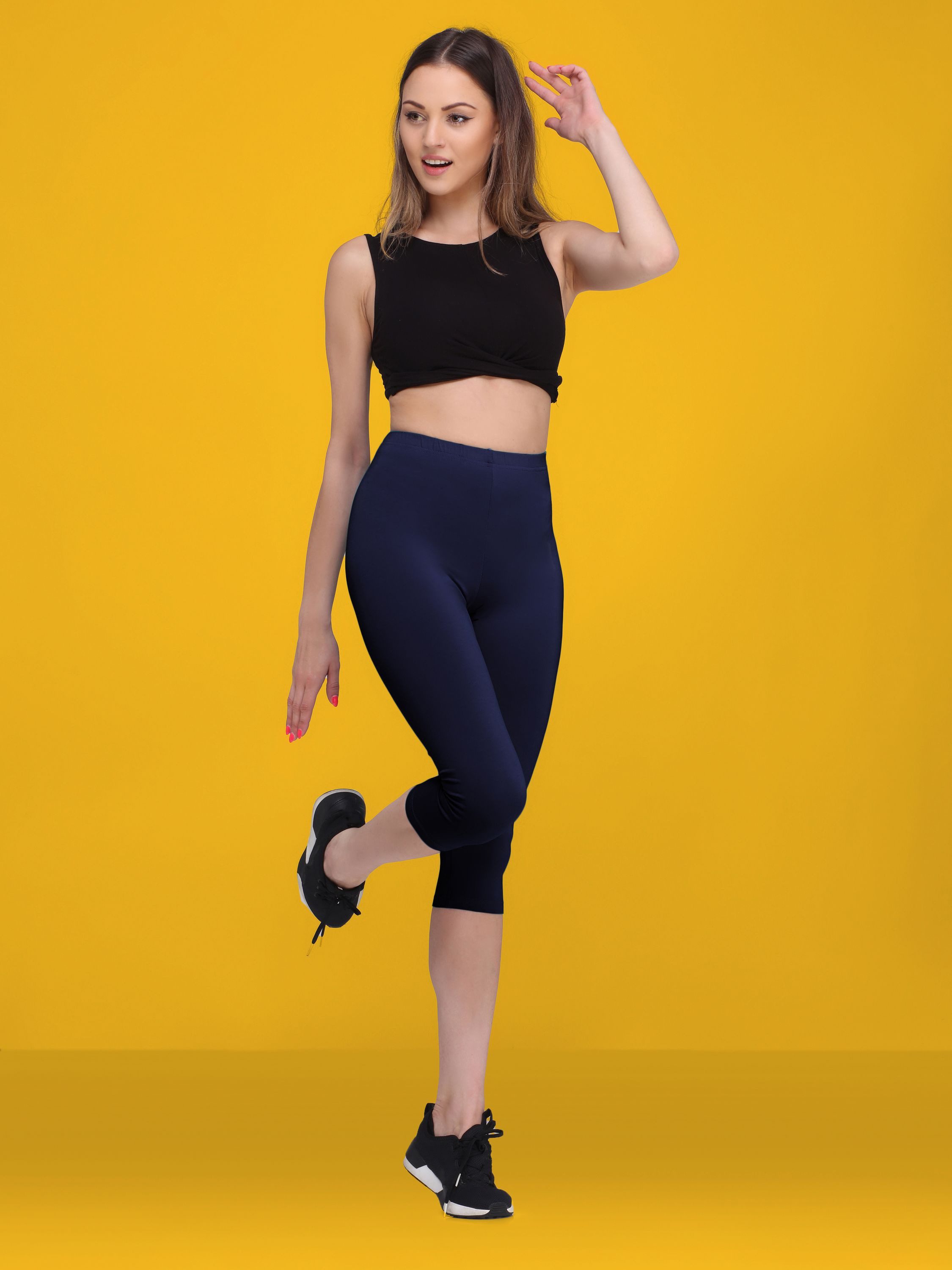 Ladeheid Leggings Damen Leggings 3/4 aus Viskose LA40-202 (1-tlg) elastischer Bund