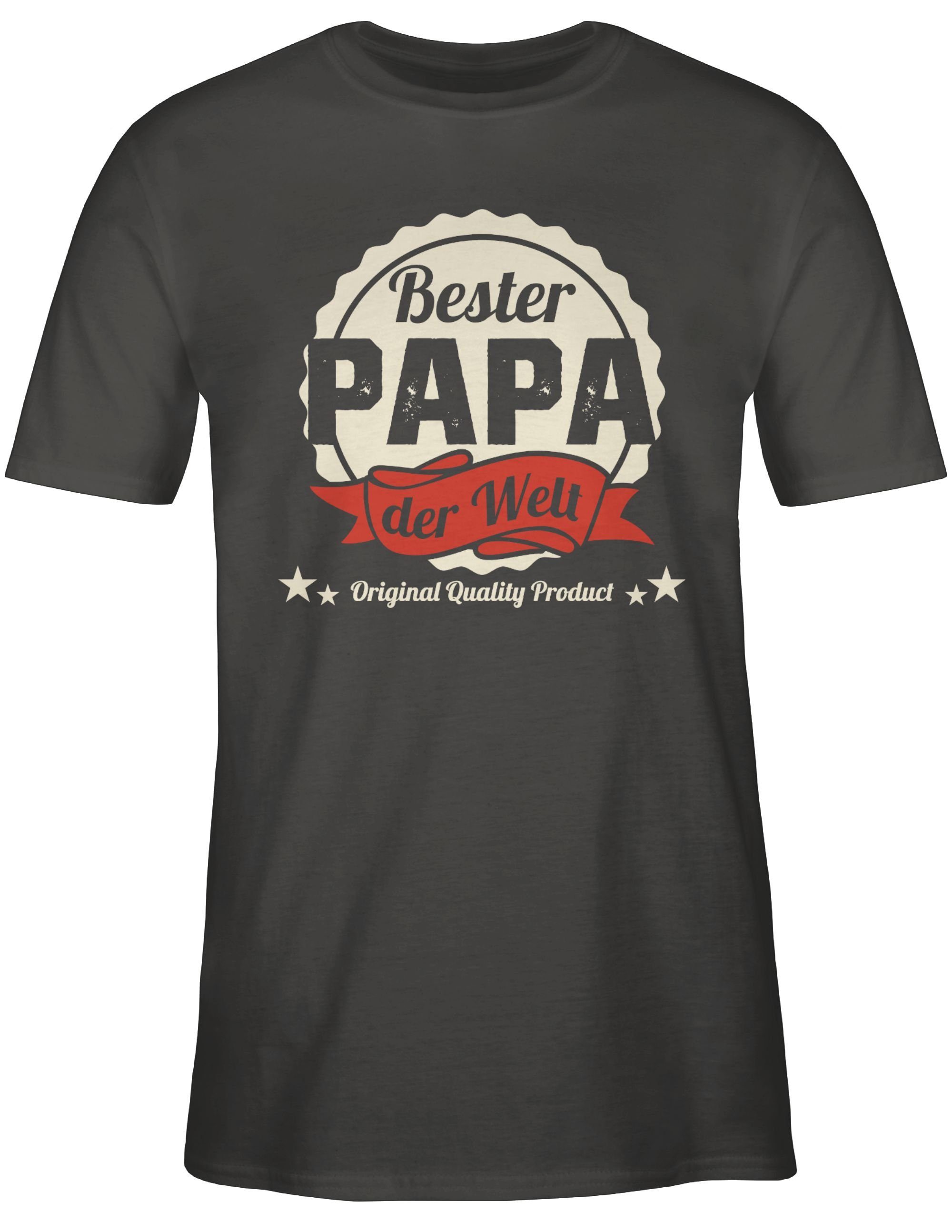 der T-Shirt für Shirtracer Papa Bester 03 Dunkelgrau Vatertag Welt Papa Geschenk