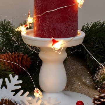 MARELIDA LED-Lichterkette LED Draht Santa Nikolaus Weihnachtsdeko Acryl 20LED 1,9m Batterie, 20-flammig