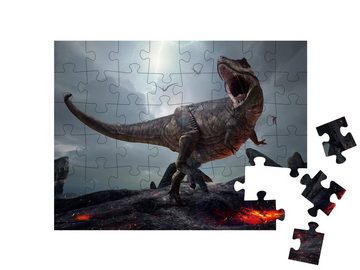 puzzleYOU Puzzle 3D-Rendering des Tyrannosaurus Rex, 48 Puzzleteile, puzzleYOU-Kollektionen Dinosaurier, Tiere aus Fantasy & Urzeit