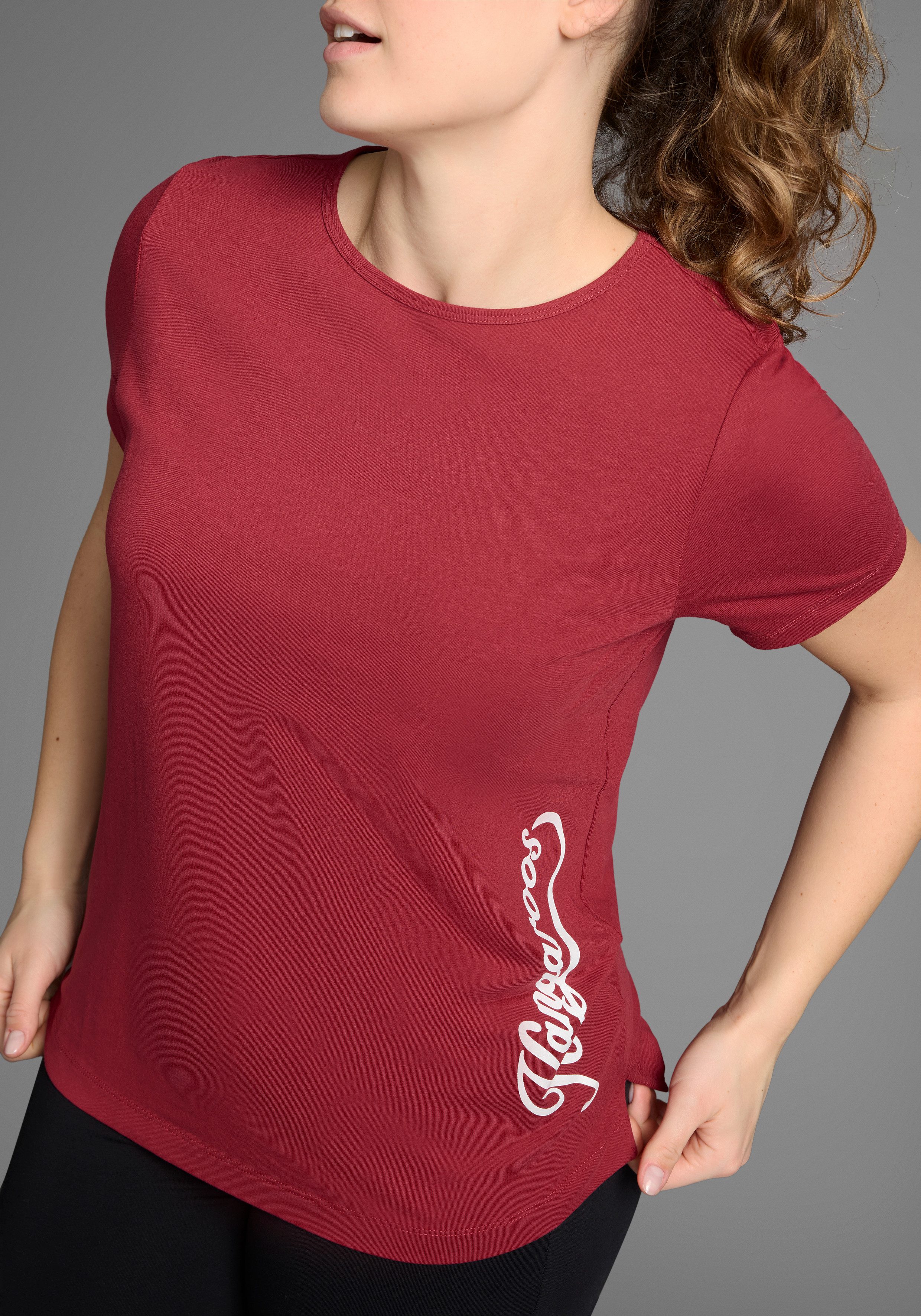 KangaROOS T-Shirt Kurzarm, figurumspielend, unifarben, Rundhalsausschnitt, günstig online kaufen