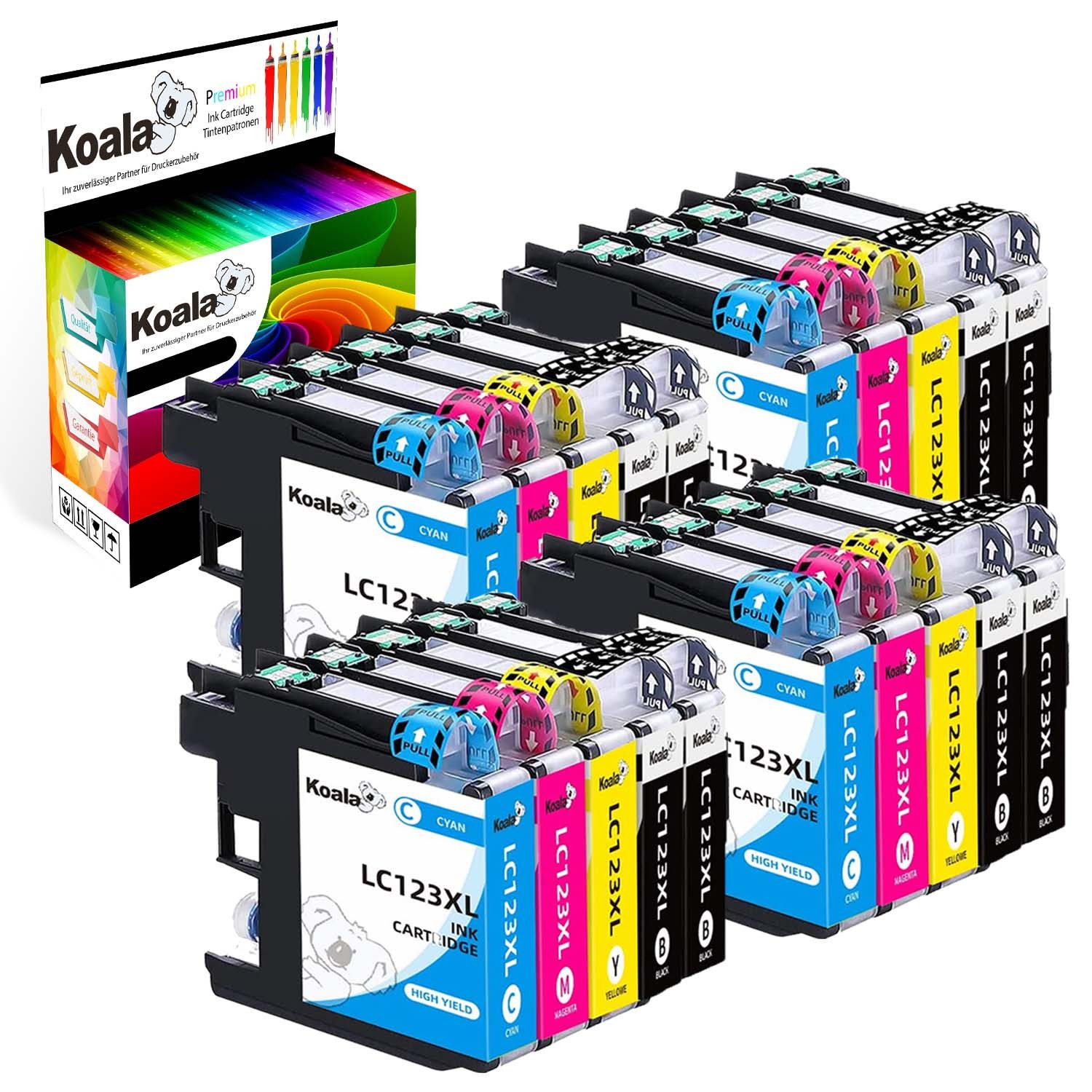 Koala 20er-pack LC123XL Kompatibel für Brother LC123 LC 123 XL Tintenpatrone (MFC-J4410DW MFC-J6920DW DCP-J4110DW MFC-J6720DW, DCP-J552DW MFC-J470DW)