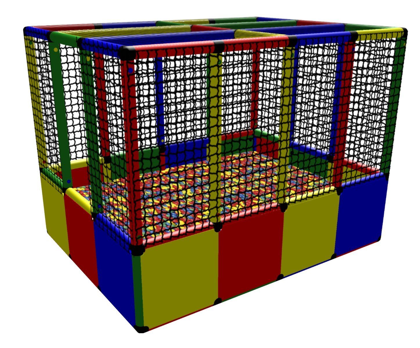 move and stic Konstruktions-Spielset BALLCENTER Kugelbad Ballebad ohne Boden Bällepool, (komplettes Spielset ohne Bälle), erweiterbar, umbaubar, Made in Germany klassisch: rot-grün-blau-gelb