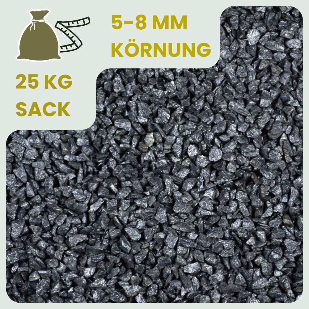 GarPet Zierkies Kieselsteine Garten 25kg Zierkies Basalt Anthrazit Aquarium Splitt
