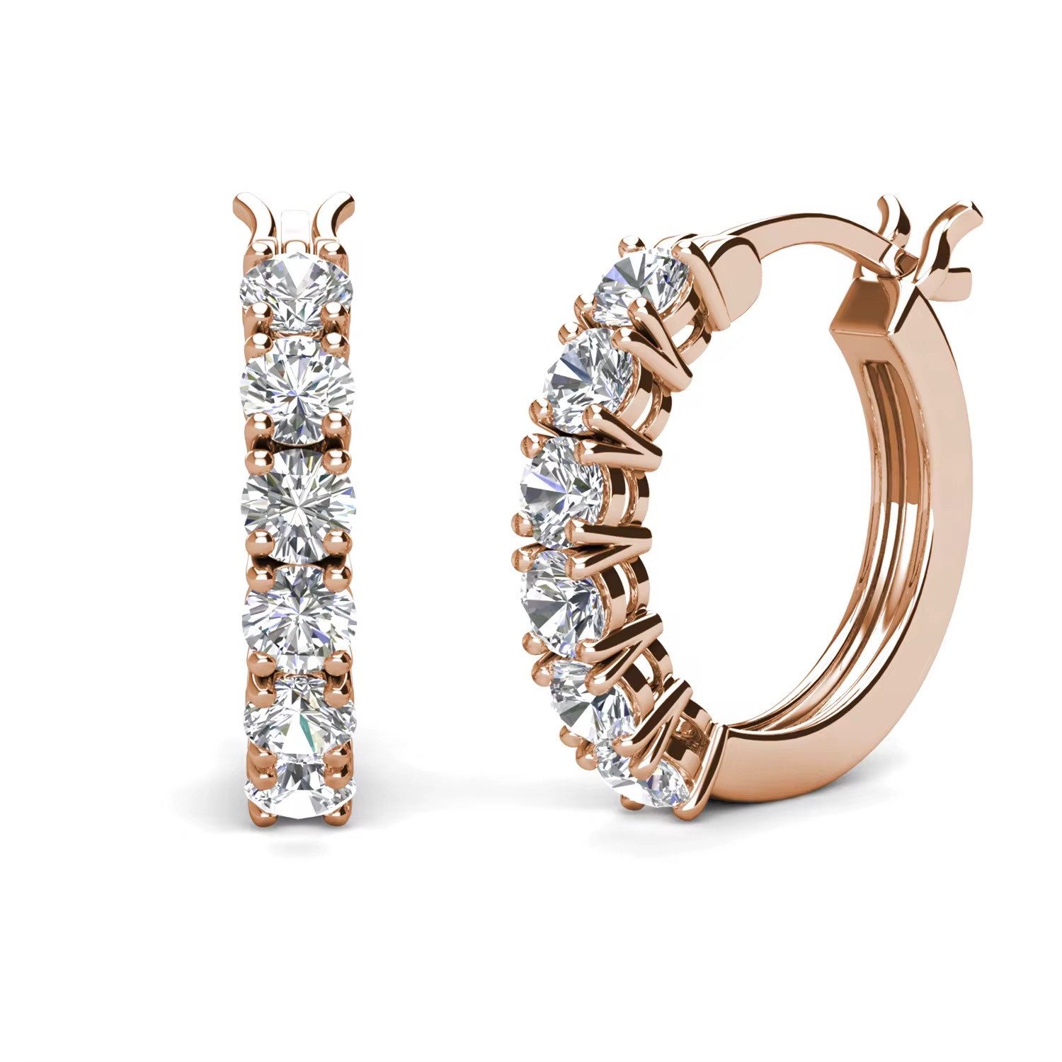 Paar Creolen Moderne Damen Creolen Ohrringe 2,2cm Hypoallergen Wasserfest 18K Gold