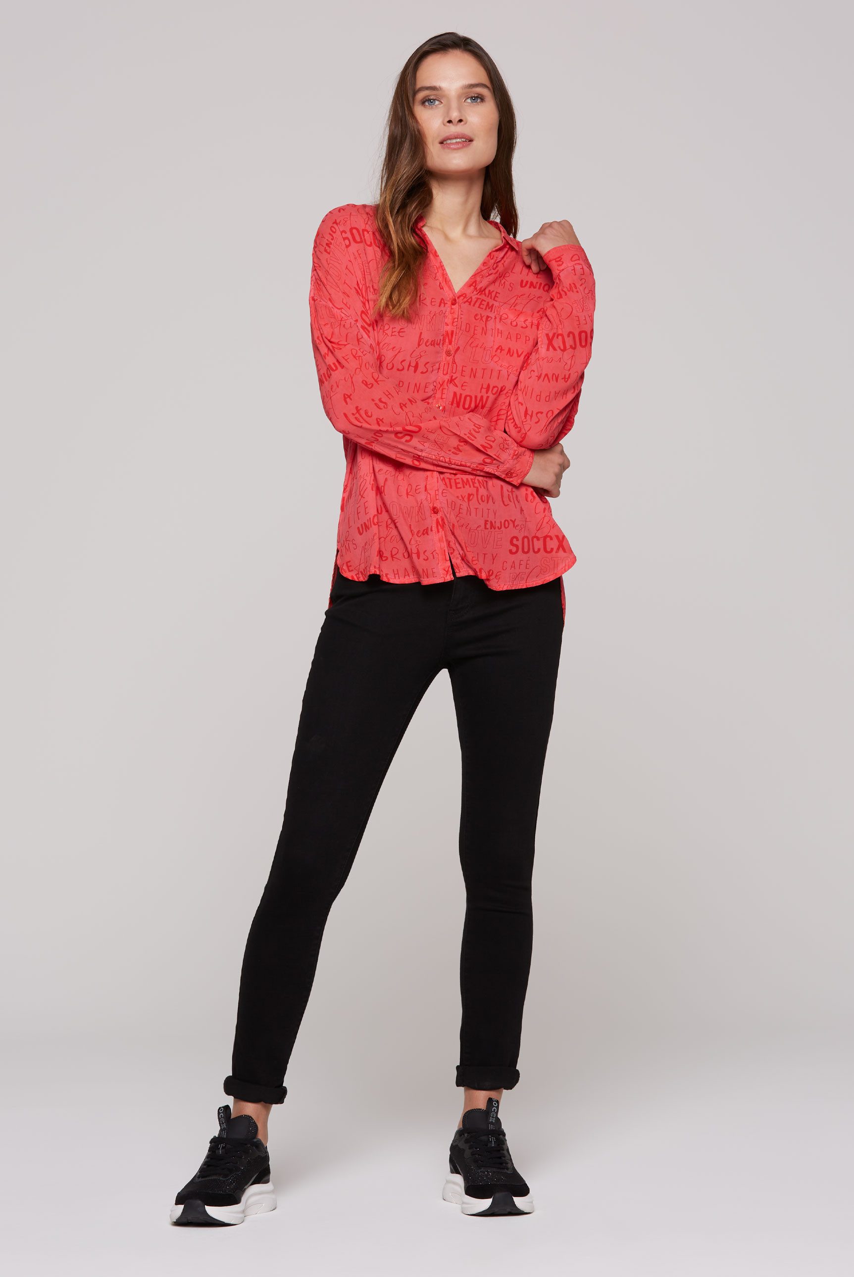 SOCCX Klassische Bluse SOCCX Langarmbluse mit günstig online kaufen
