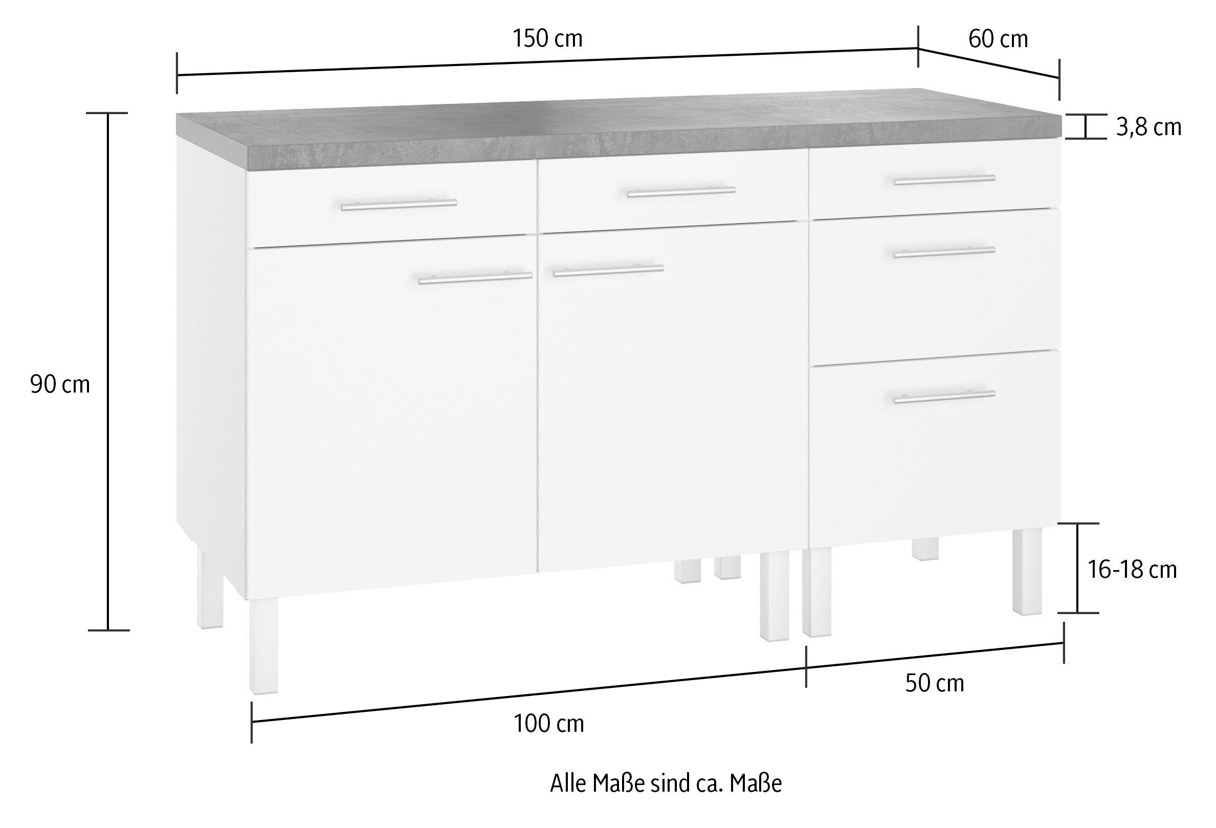 OPTIFIT Pantryküche Lilly, Breite 150 cm