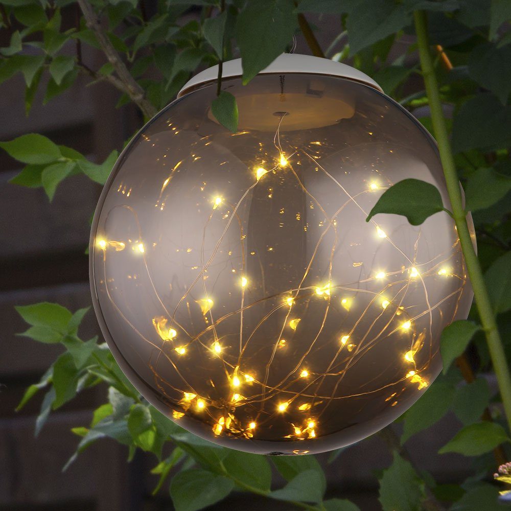 LED Außen Warmweiß, LED-Leuchtmittel Solar verbaut, Solarleuchte, fest LED Garten Kugel Lichterkette Hänge Pendel Lampe etc-shop