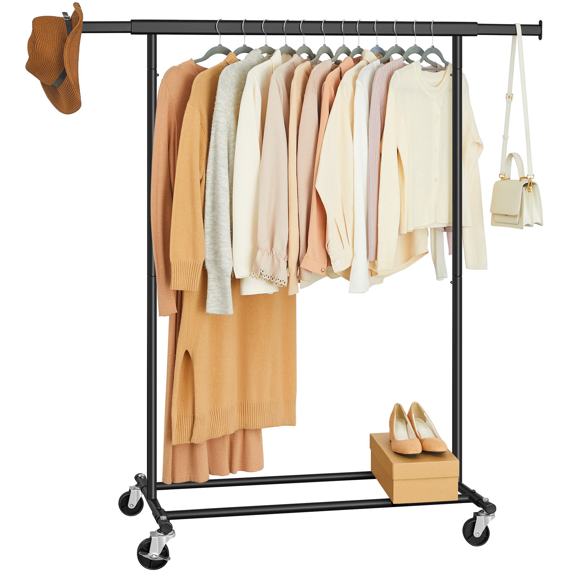 SONGMICS Kleiderständer, Garderobenständer auf Rollen, bis 90 kg belastbar günstig online kaufen