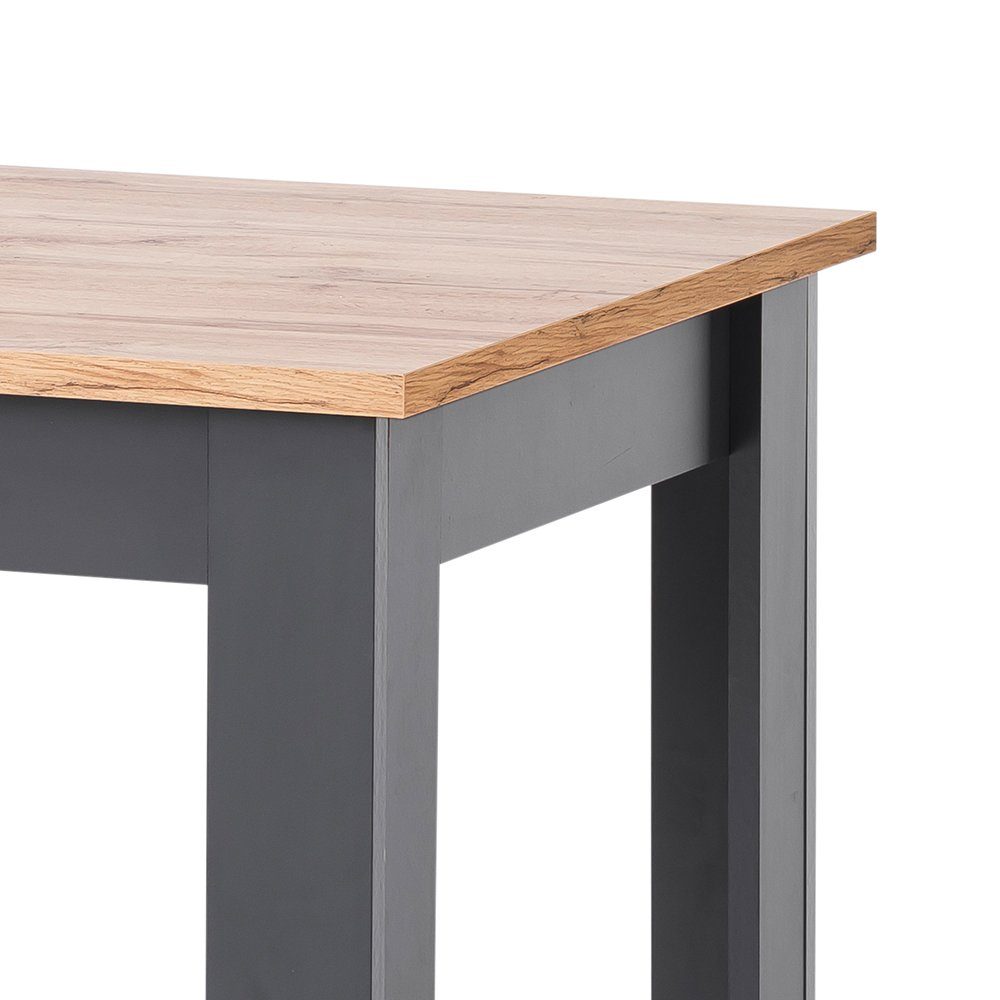 Lomadox Esstisch CESENA-61, Landhausstil in anthrazit mit Wotan Eiche Nb., B/H/T ca. 160/76/90 cm