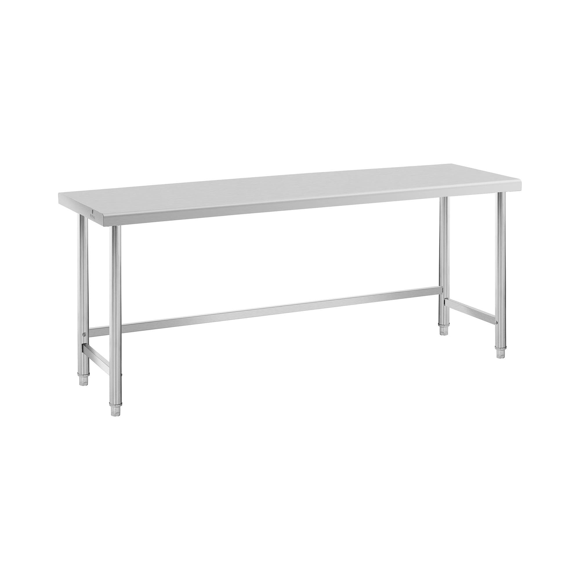 Royal Catering Arbeitstisch 200 x 60 cm Gastro Edelstahltisch Zerlegetisch höhenverstellbar, verschiedene Größen
