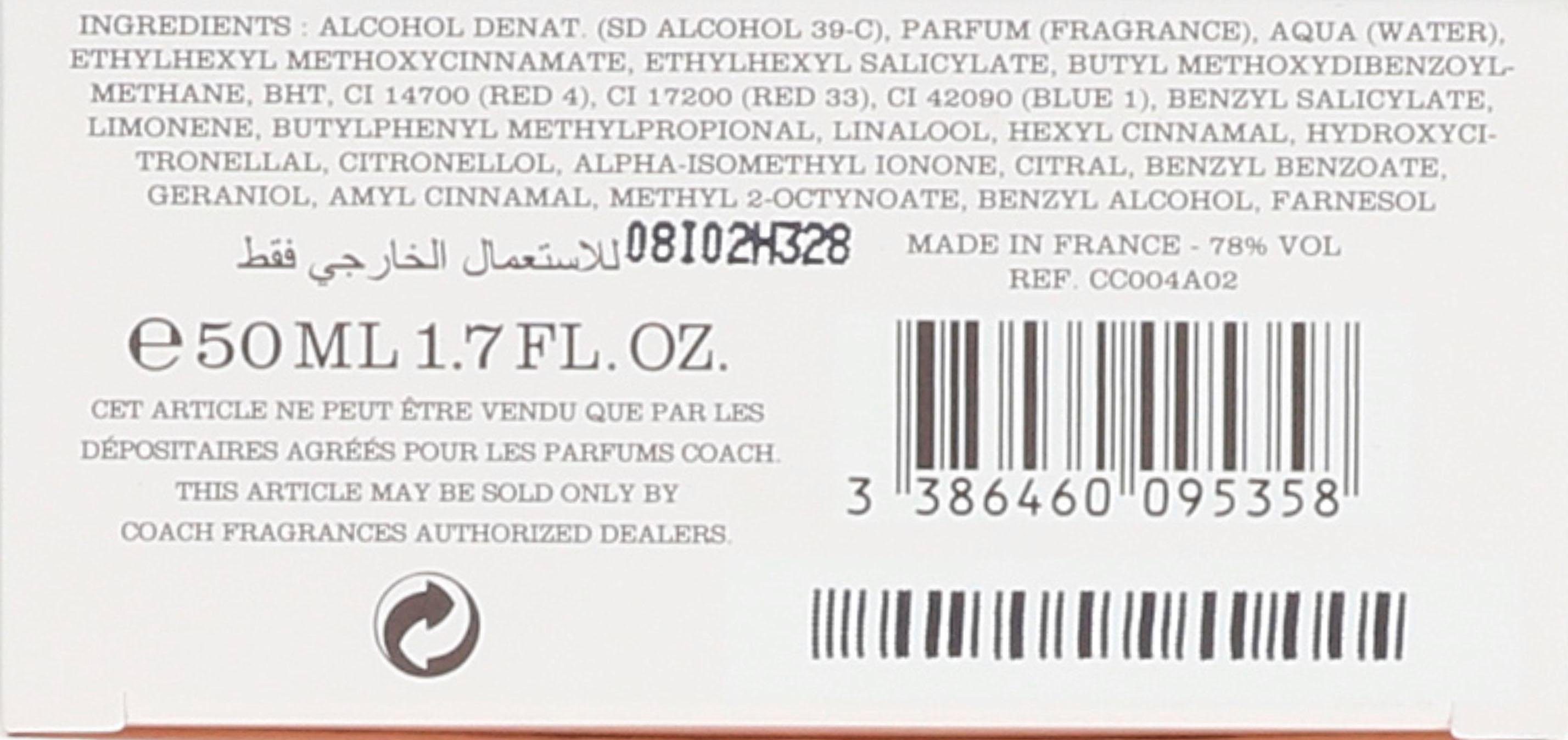 COACH Eau de Parfum Coach, Fruchtig-blumiger Damenduft mit Birne, Gardenie und Sandelholz.