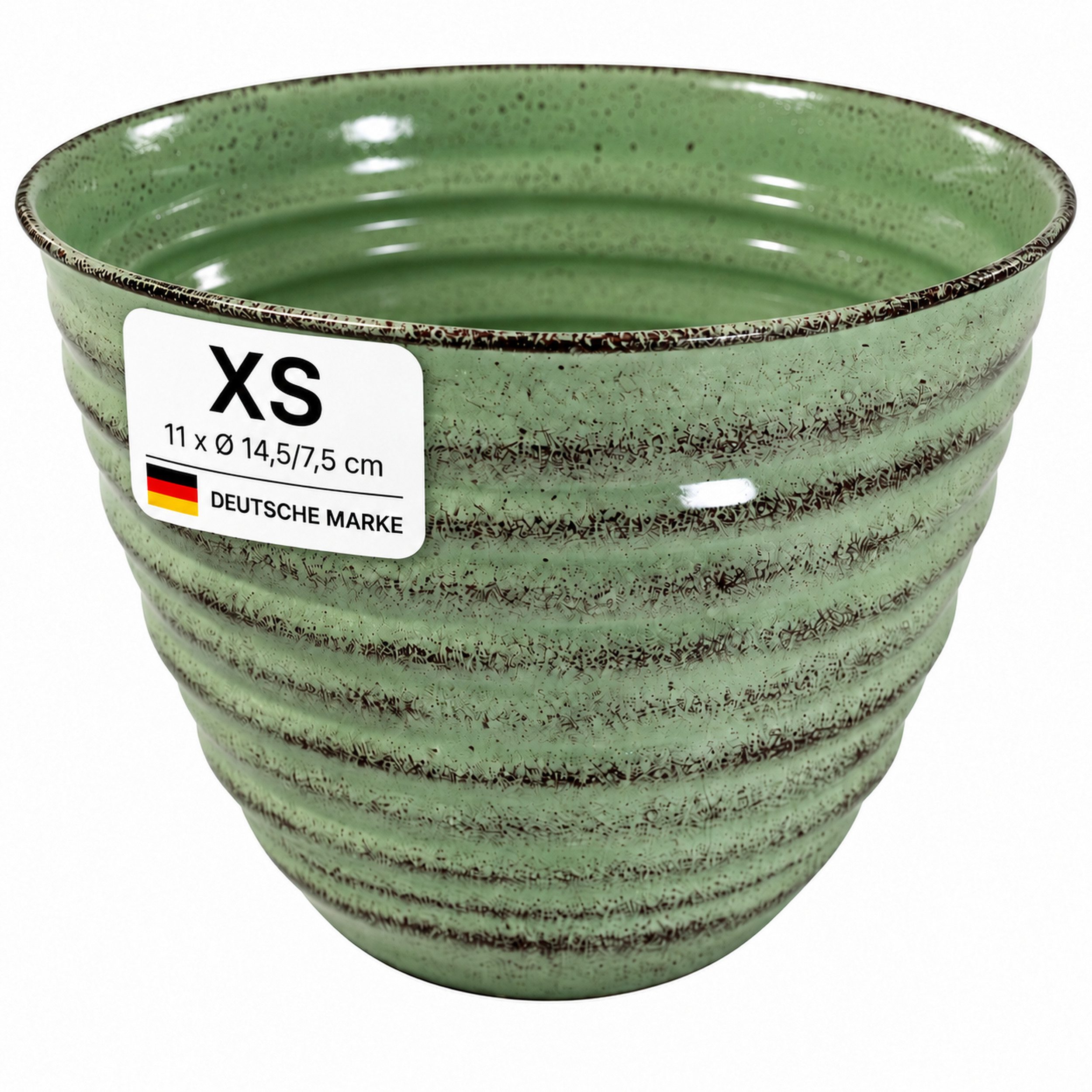 NATIV Blumentopf Pflanztopf Metall, Keramik-Optik, handgefertigt Größe XS-XL, besonders leicht