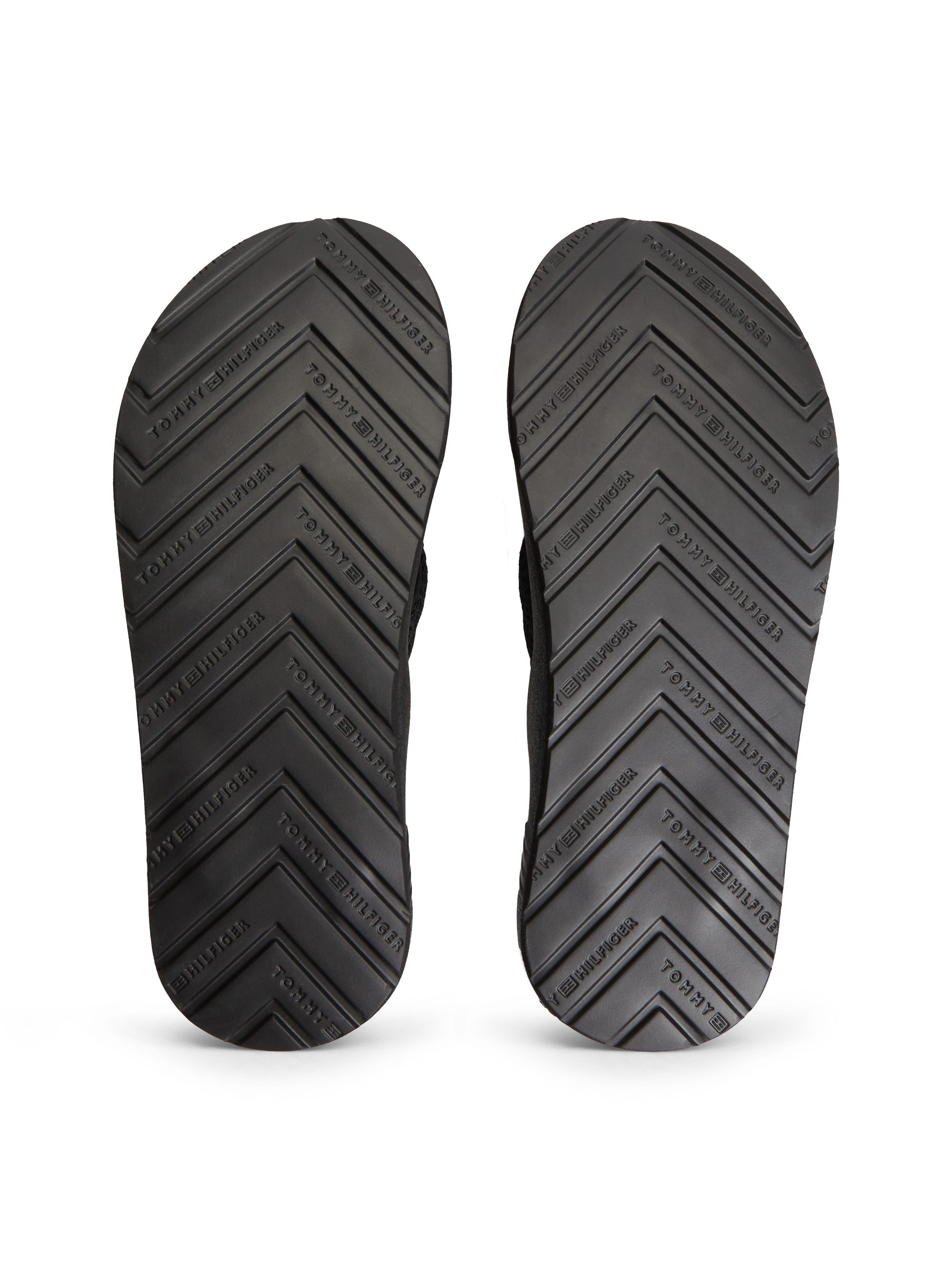 Tommy Hilfiger MOLDED PADDED HILFIGER B SANDAL Zehentrenner Strandschuh, Sommerschuh, Poolslide mit Kontrastbesatz